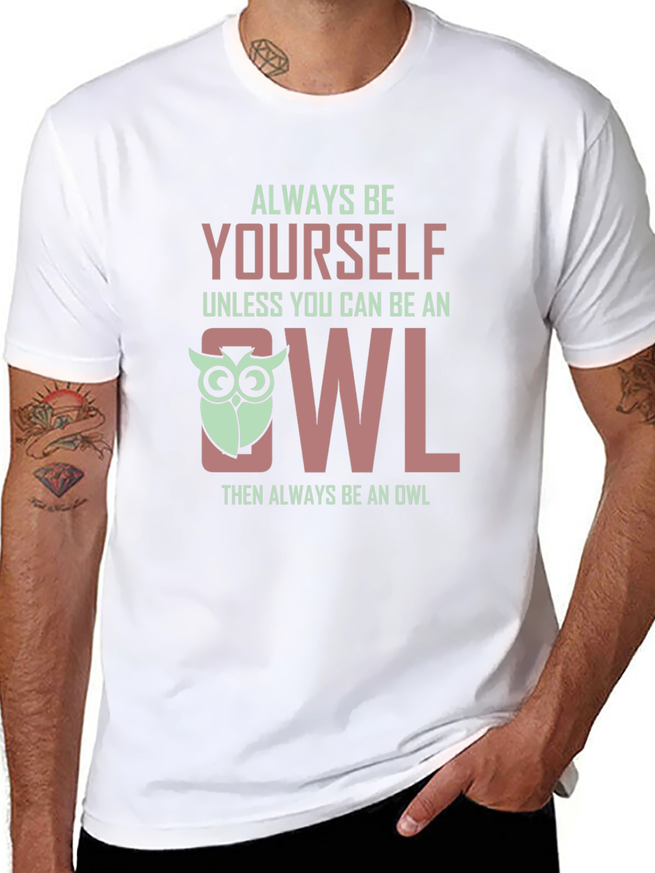 Always Be Yourself Owl Graphic Tee Shirt