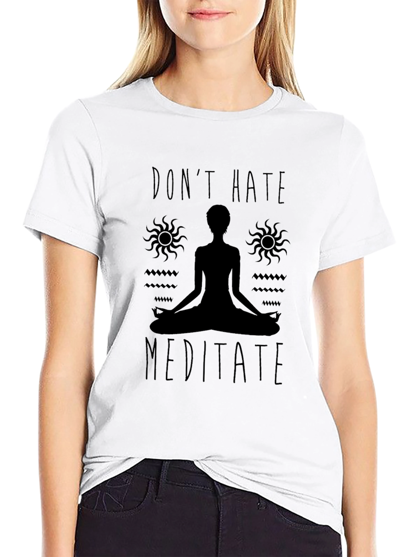 Dont Hate Meditate Black Graphic Tee