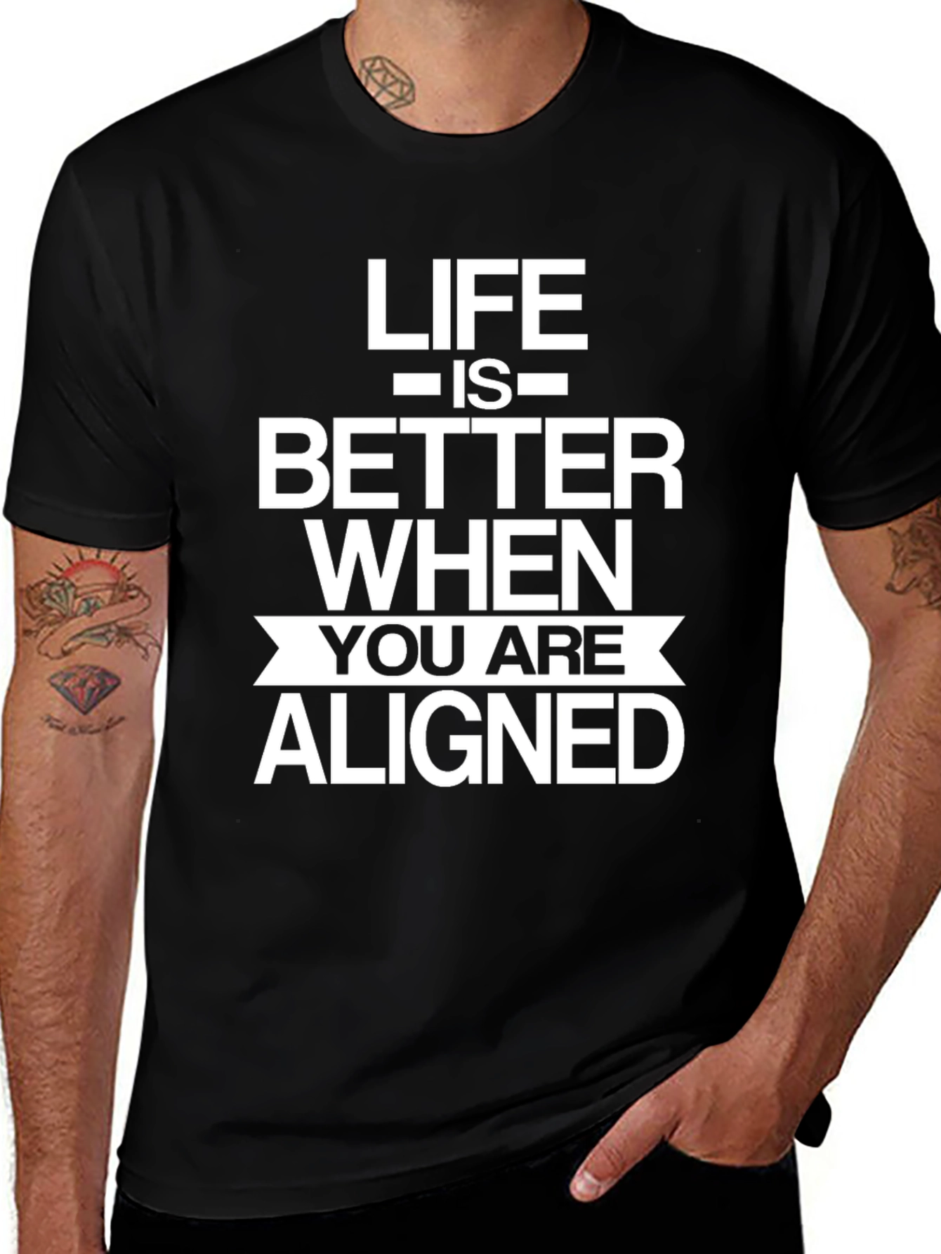 Life is Better Aligned Black T-Shirt