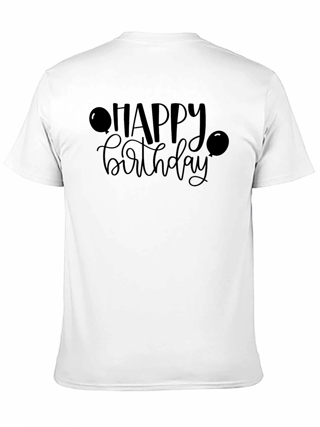 Happy Birthday Graphic Tee - Black Crew Neck