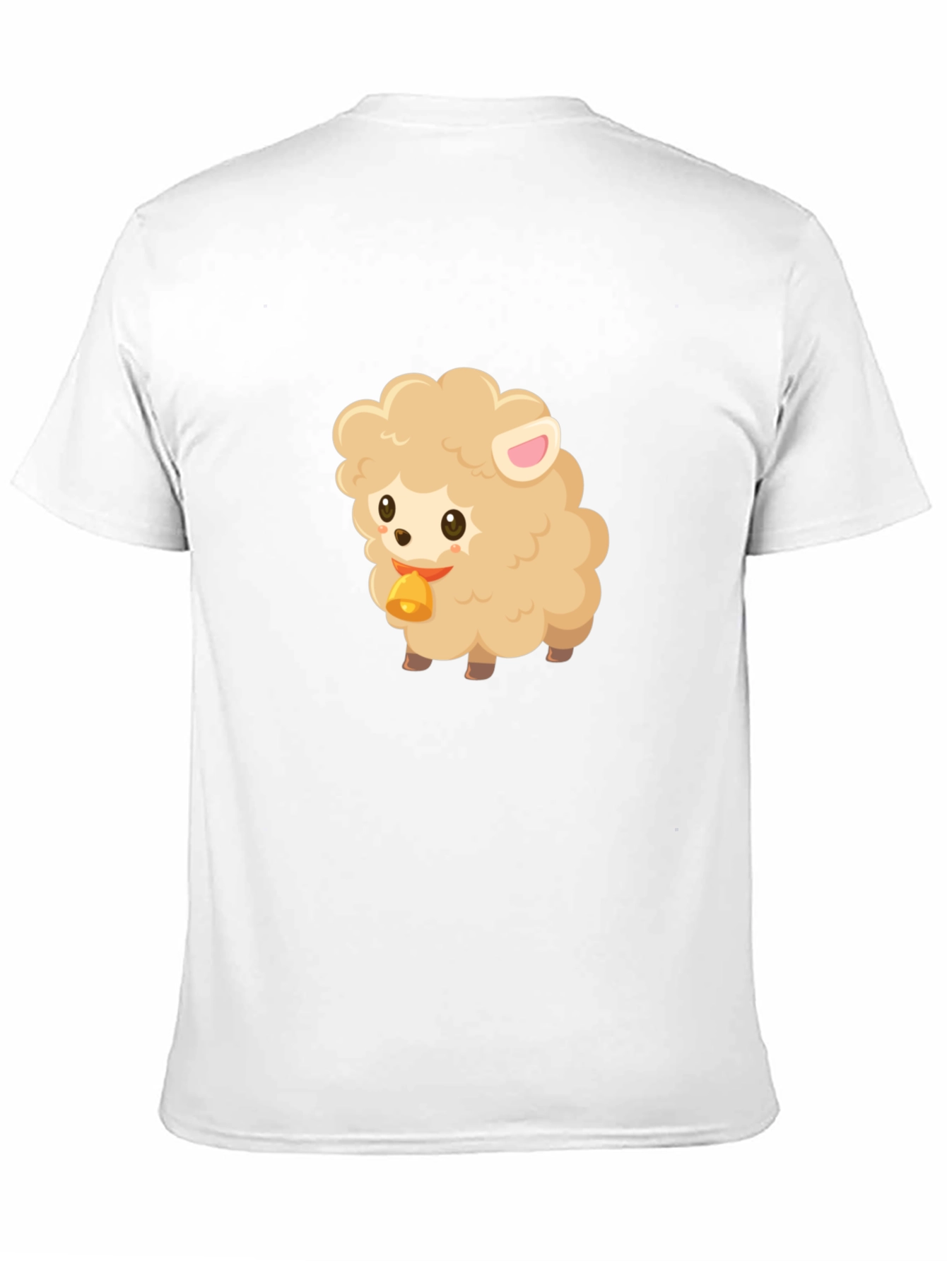 Cute Sheep Graphic Tee - Black Cotton Blend