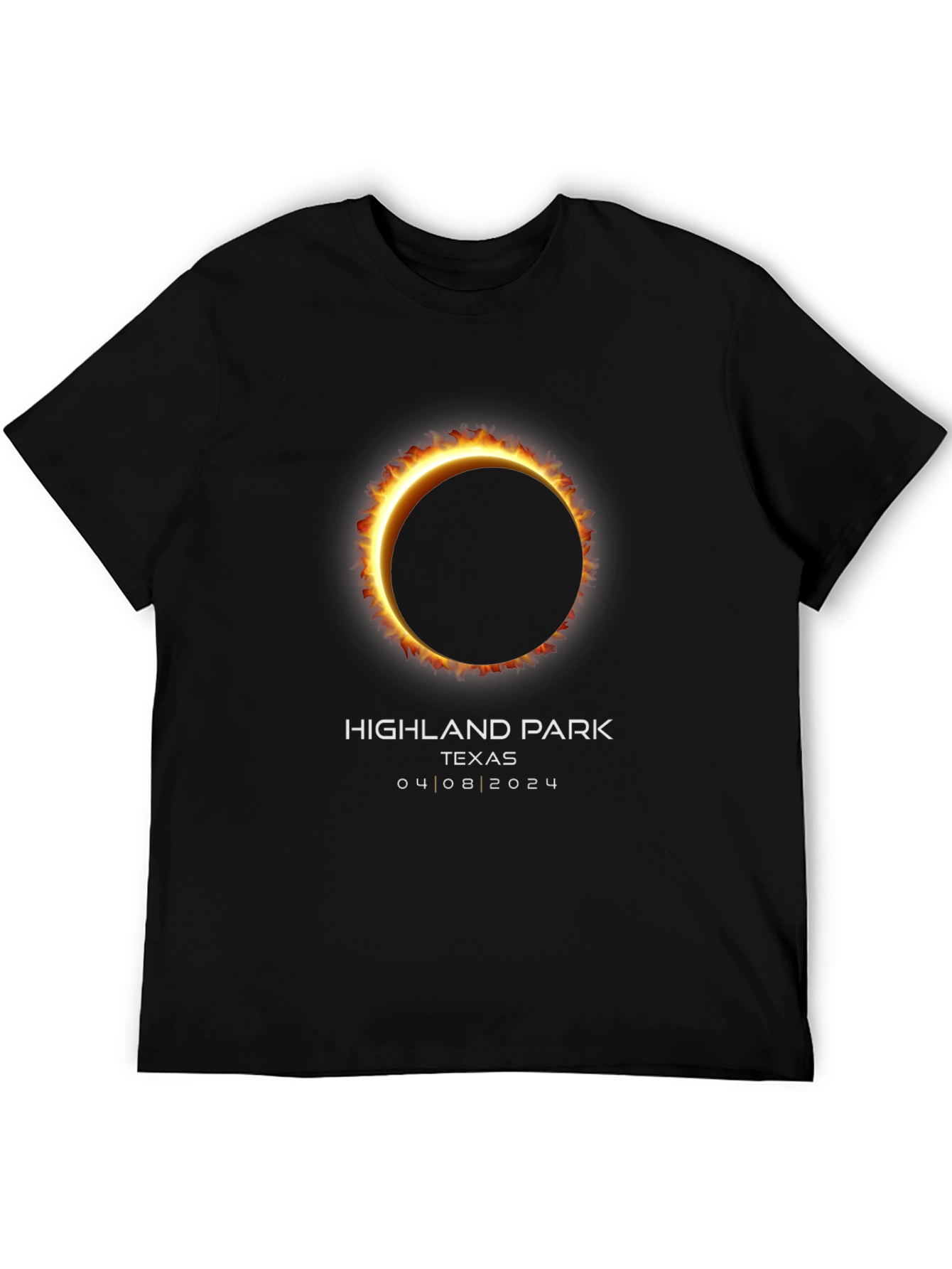 Highland Park Texas Eclipse T-Shirt - 04/08/2024