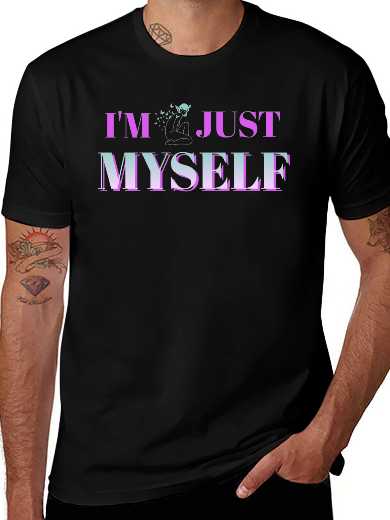 Im Just Myself Graphic T-Shirt - Trendy Casual Wear