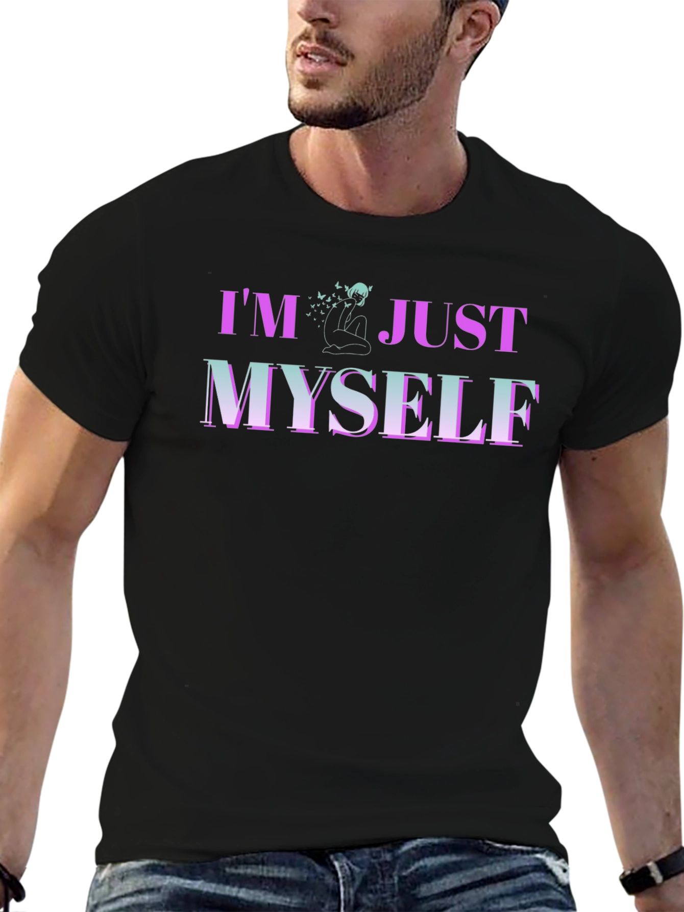 Im Just Myself Graphic T-Shirt - Trendy Casual Wear