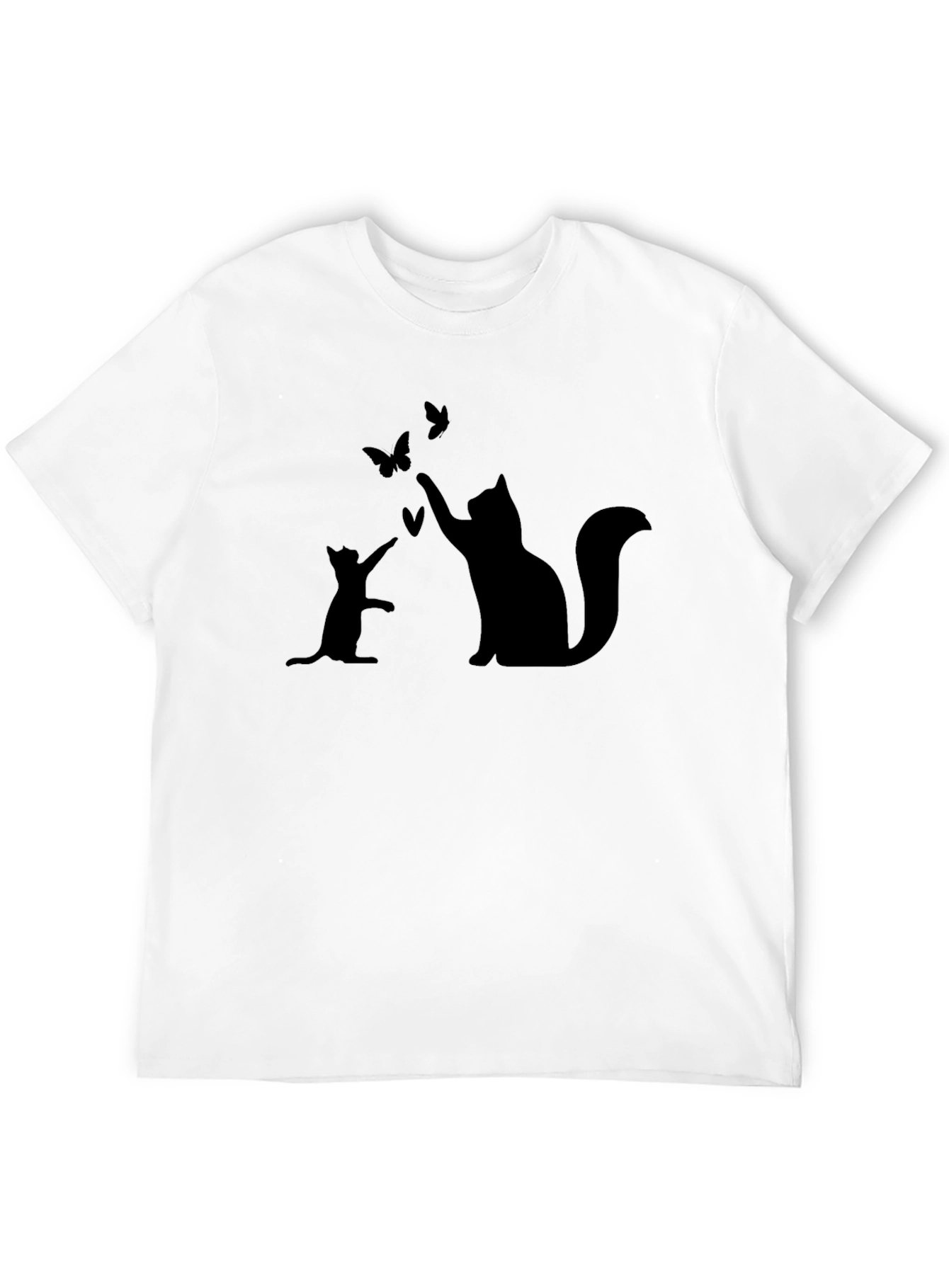 Cat & Butterfly Graphic T-Shirt