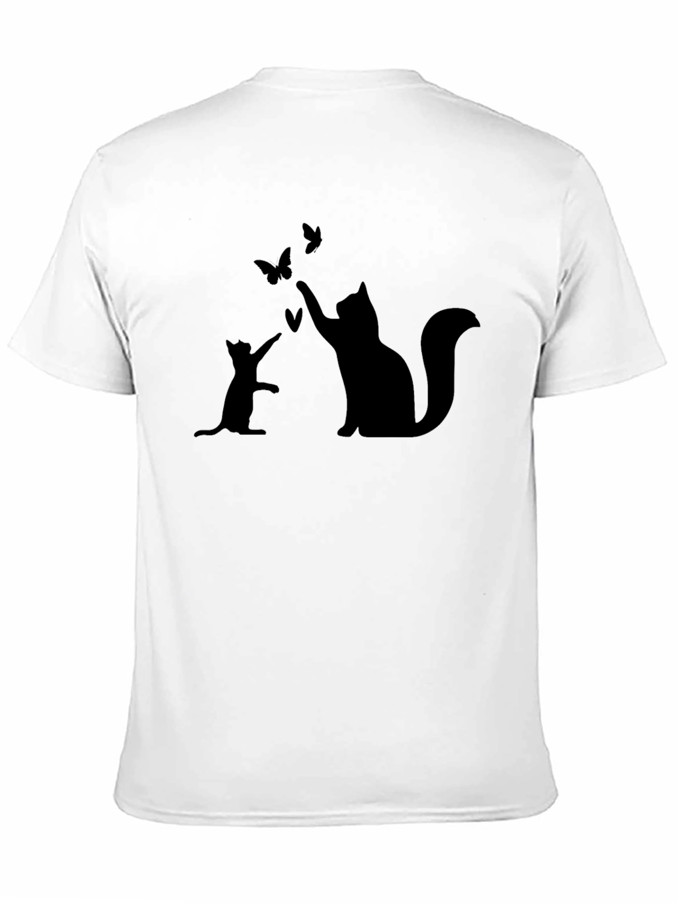 Cat & Butterfly Graphic T-Shirt