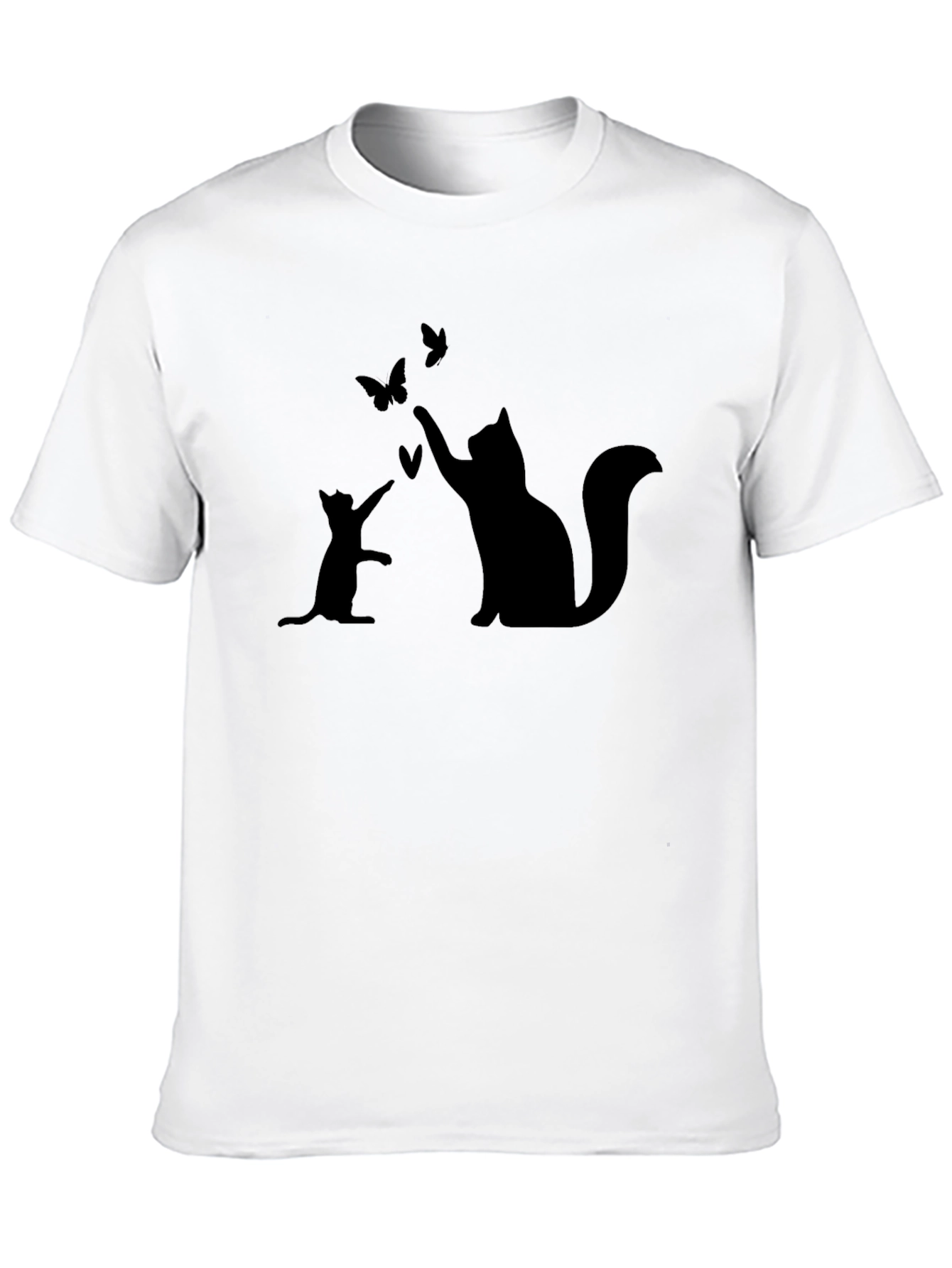 Cat & Butterfly Graphic T-Shirt