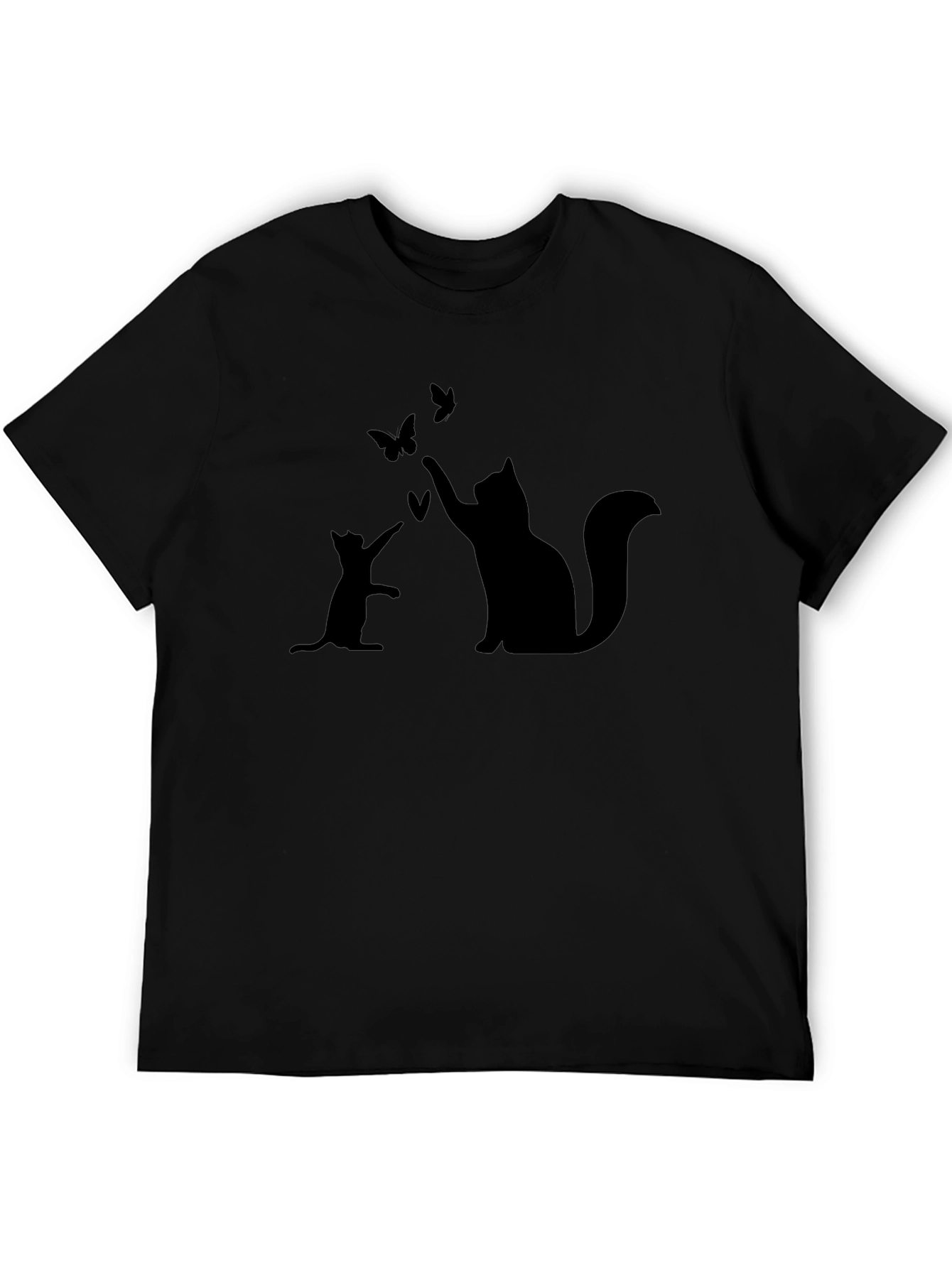 Cat & Butterfly Graphic T-Shirt