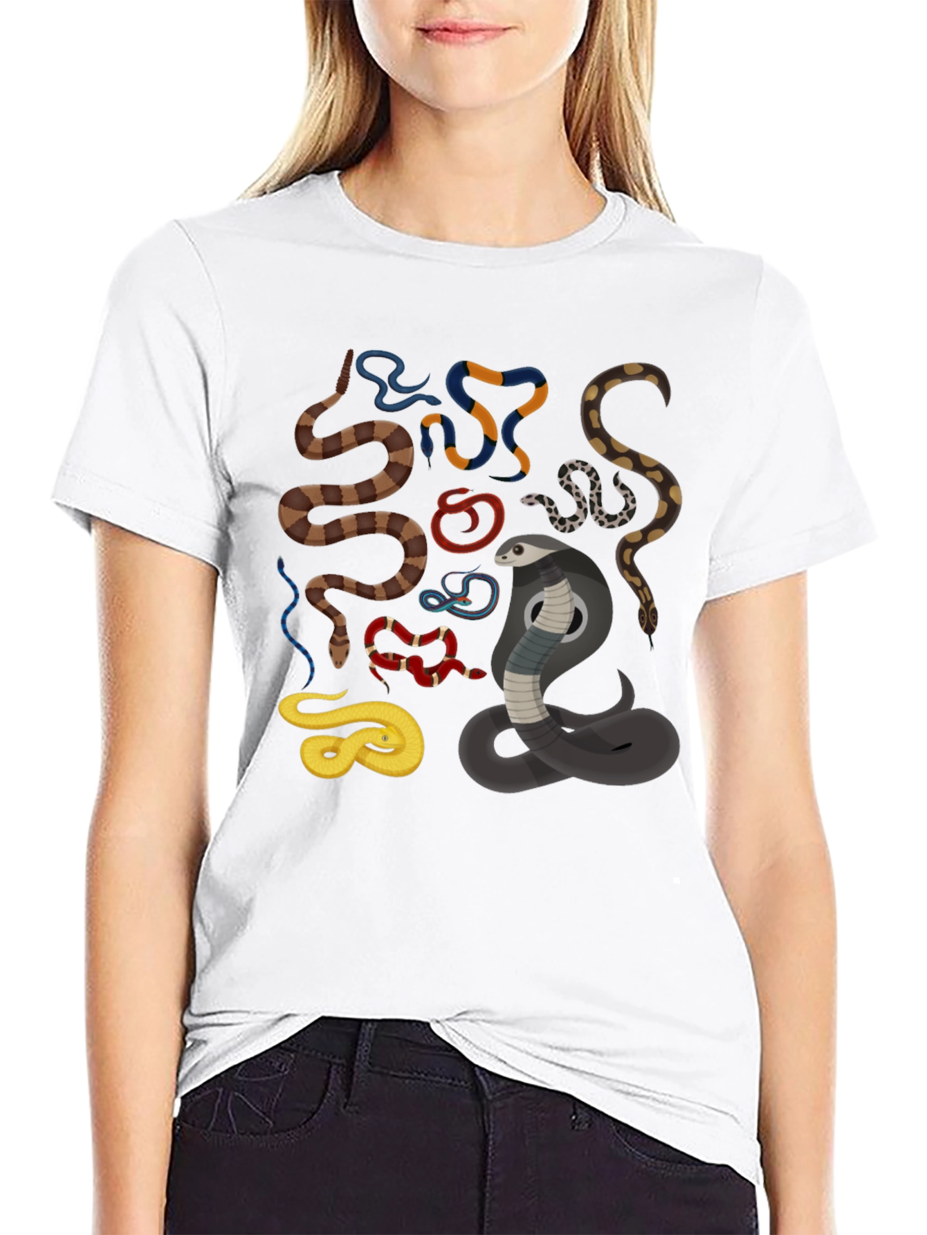 Mens Snake Graphic Black T-Shirt