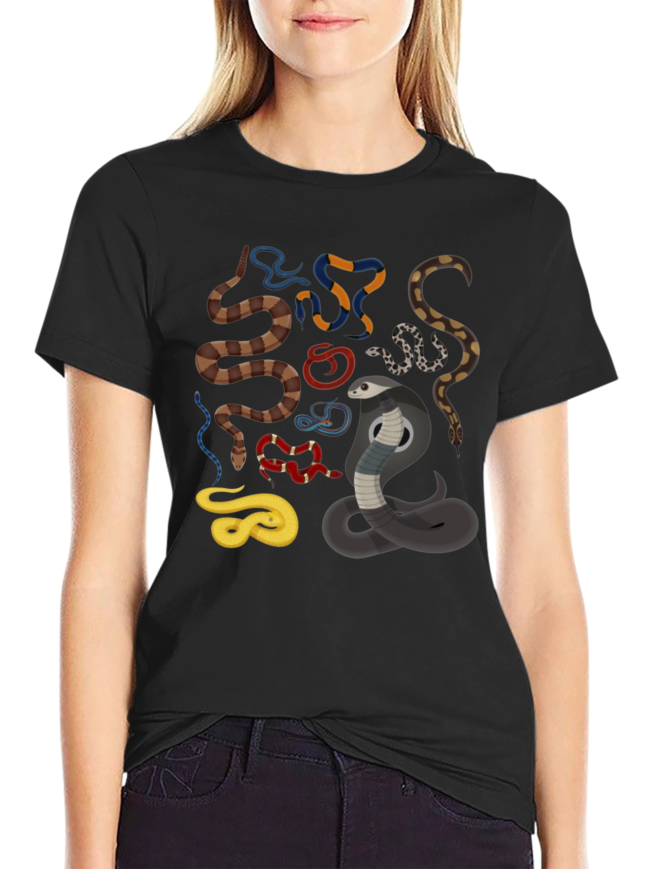 Mens Snake Graphic Black T-Shirt