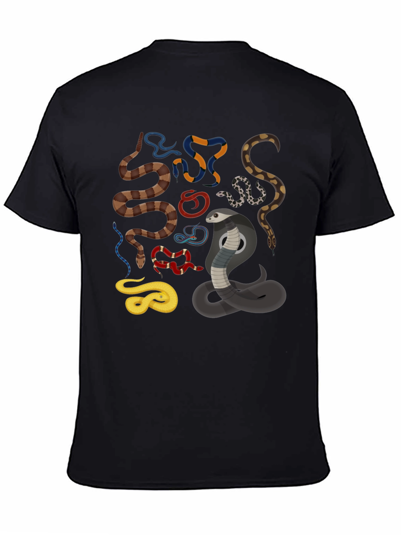 Mens Snake Graphic Black T-Shirt