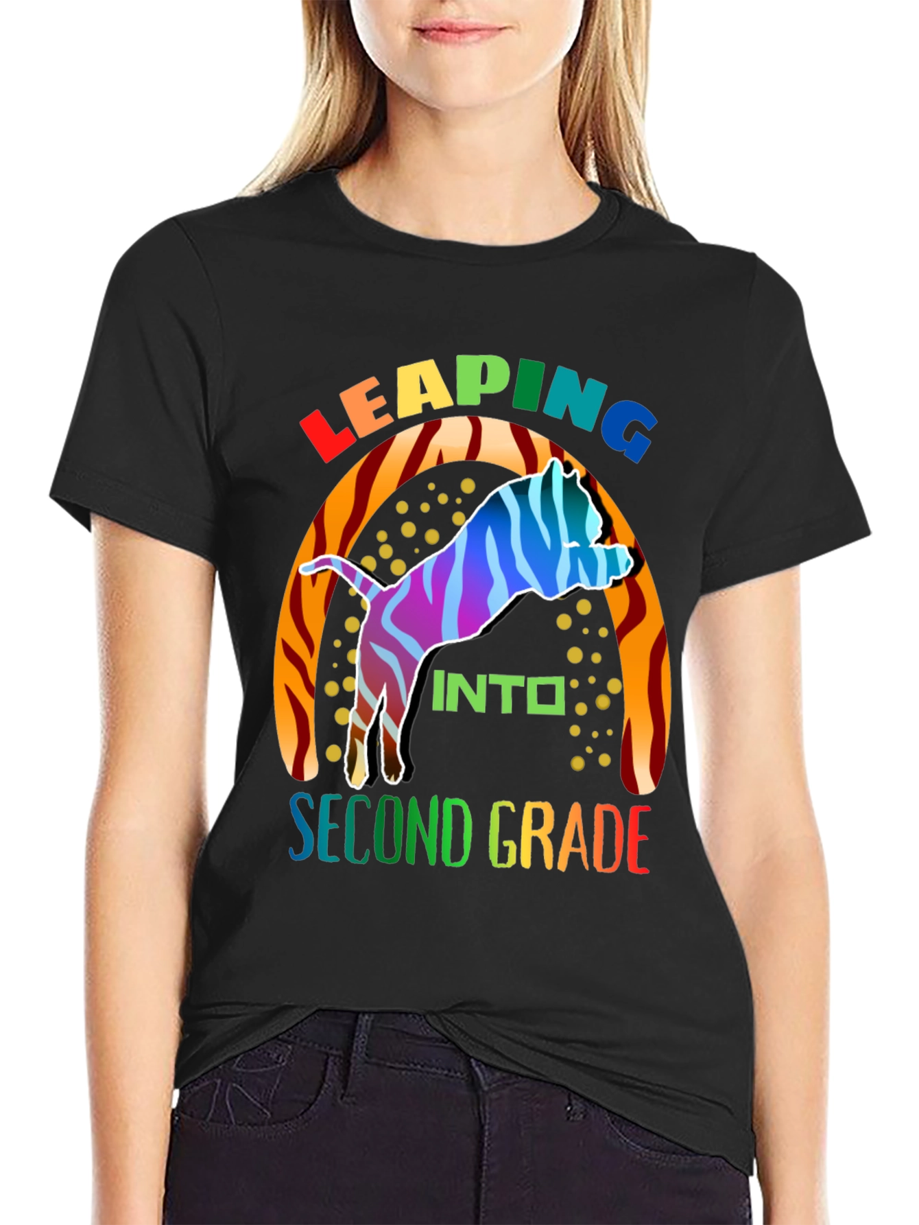 Leaping Into Second Grade Kids T-Shirt