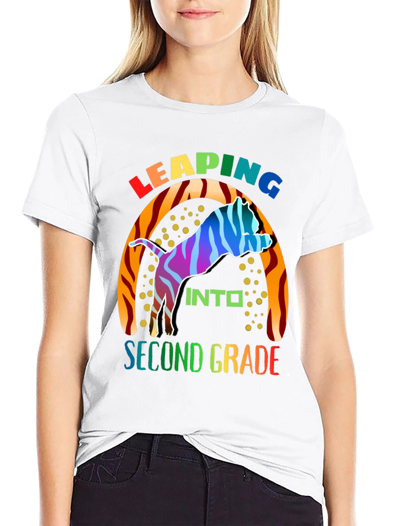 Leaping Into Second Grade Kids T-Shirt