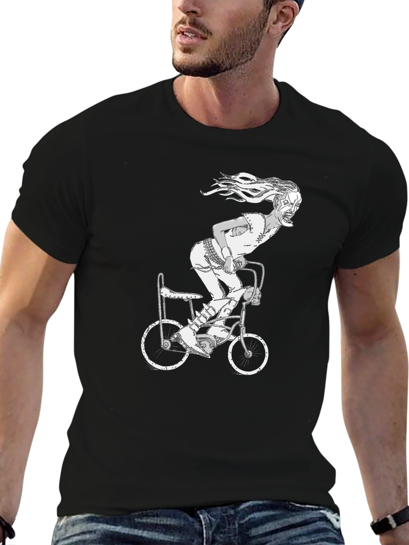 Creepy Rider Graphic Tee - Unisex Black T-Shirt