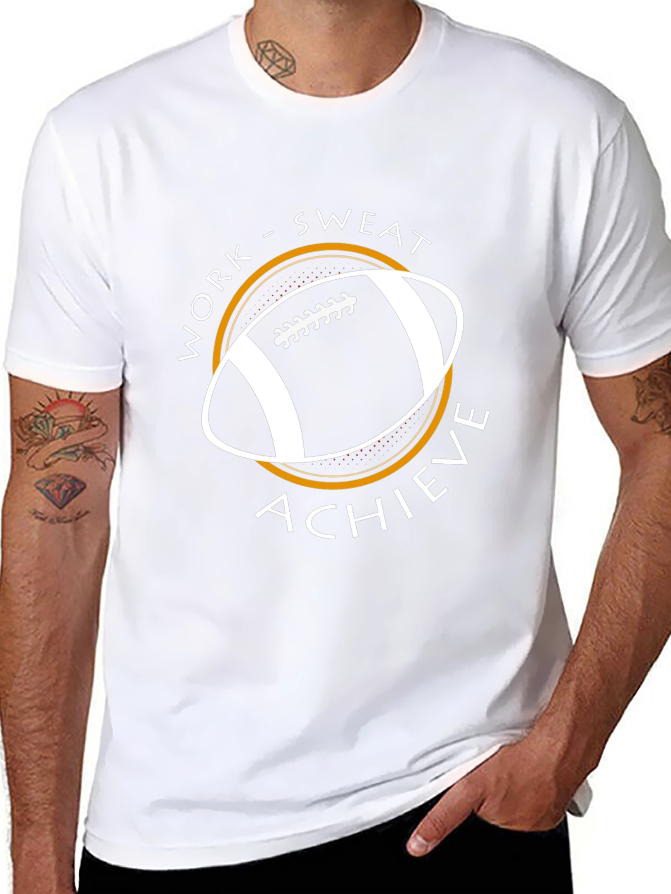 Work Sweat Achieve Football Graphic Tee