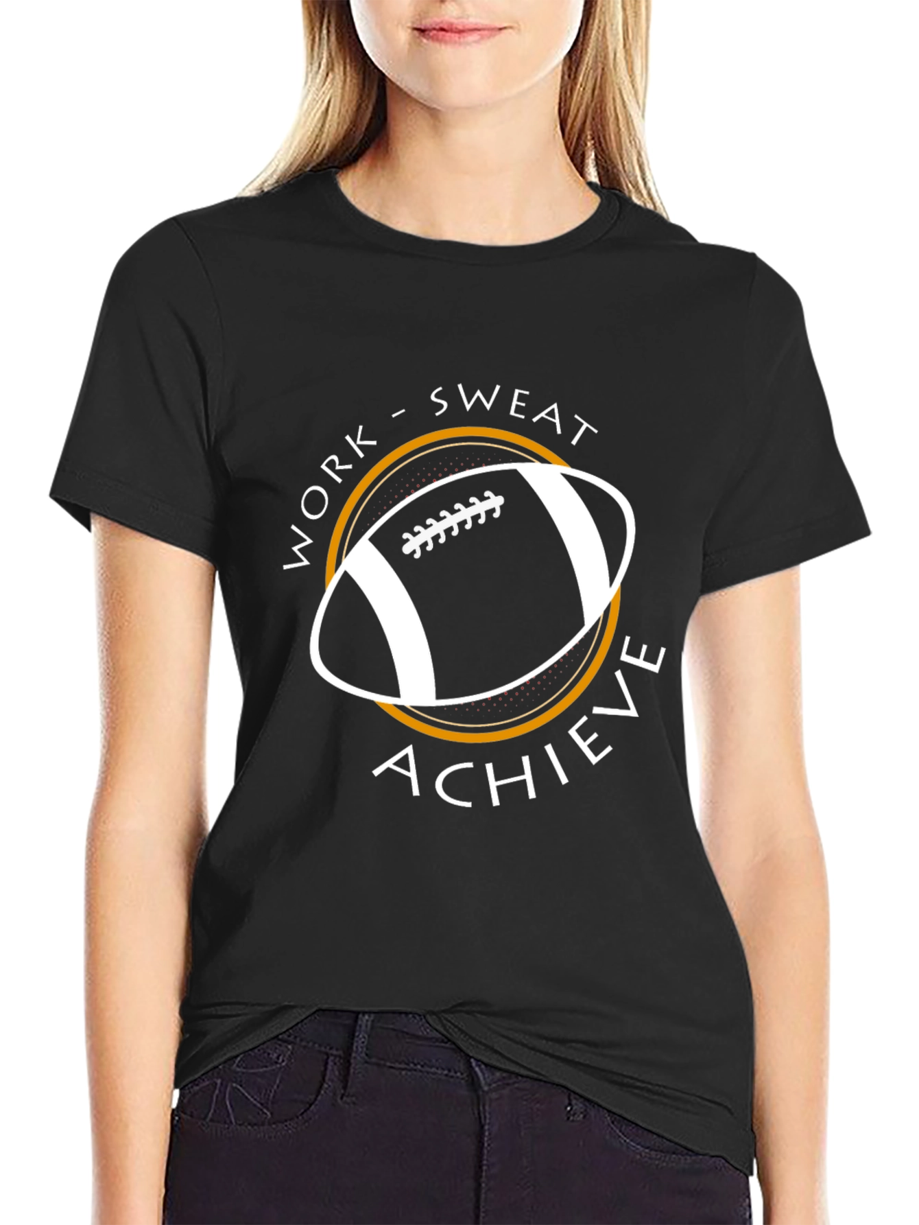 Work Sweat Achieve Football Graphic Tee