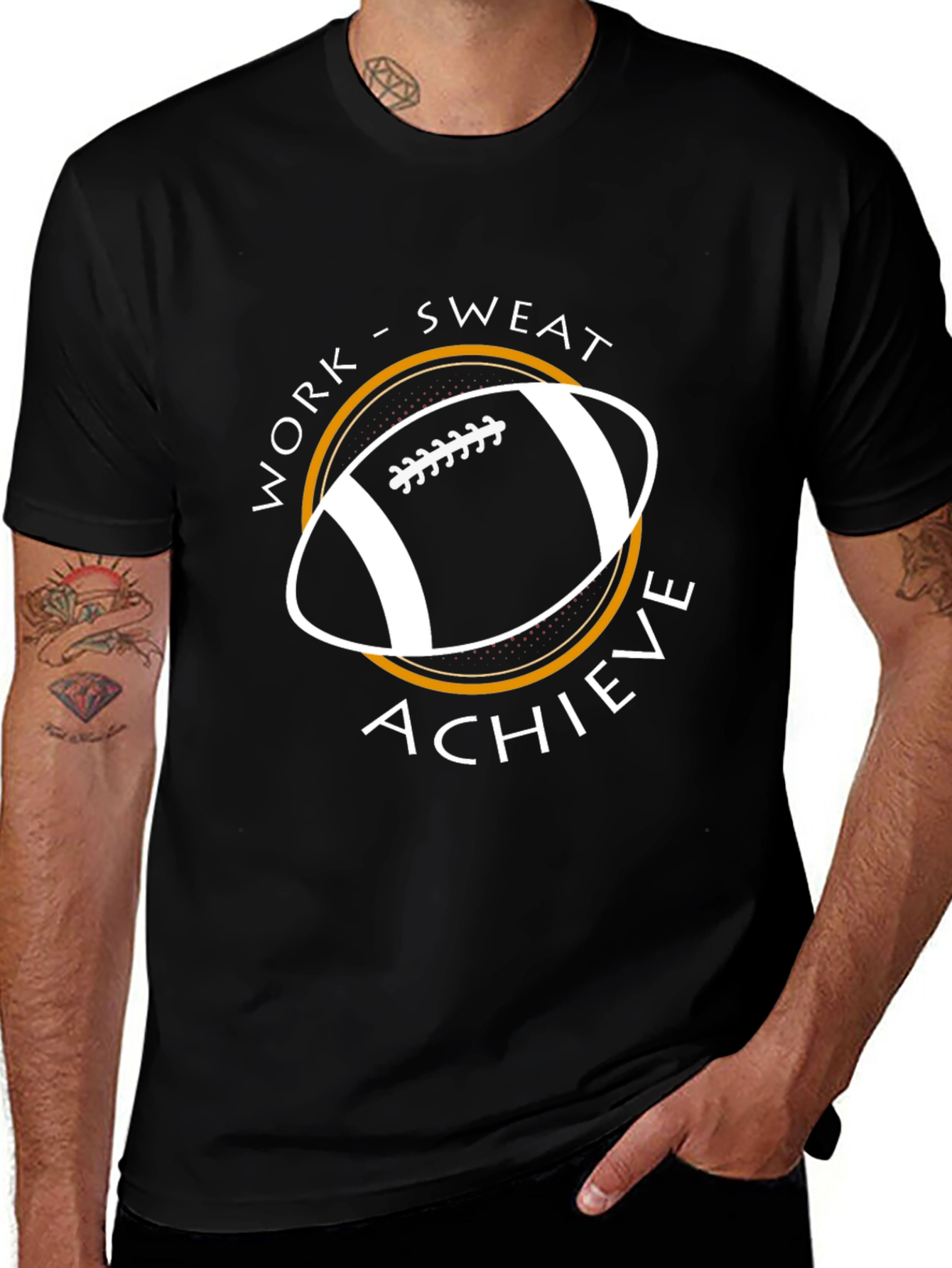 Work Sweat Achieve Football Graphic Tee
