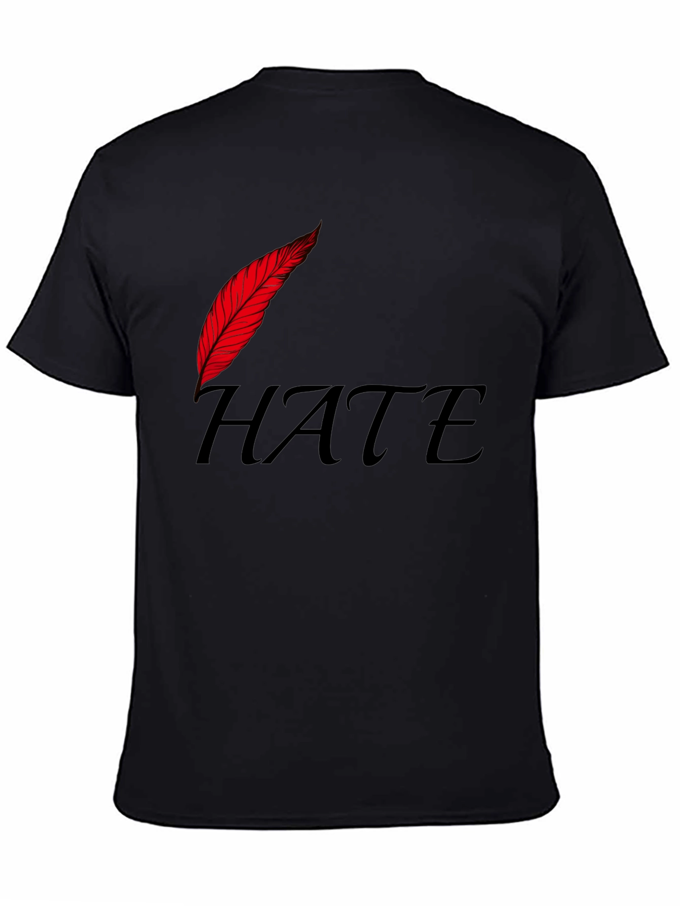 Edgy HATE Graphic Print Black T-Shirt