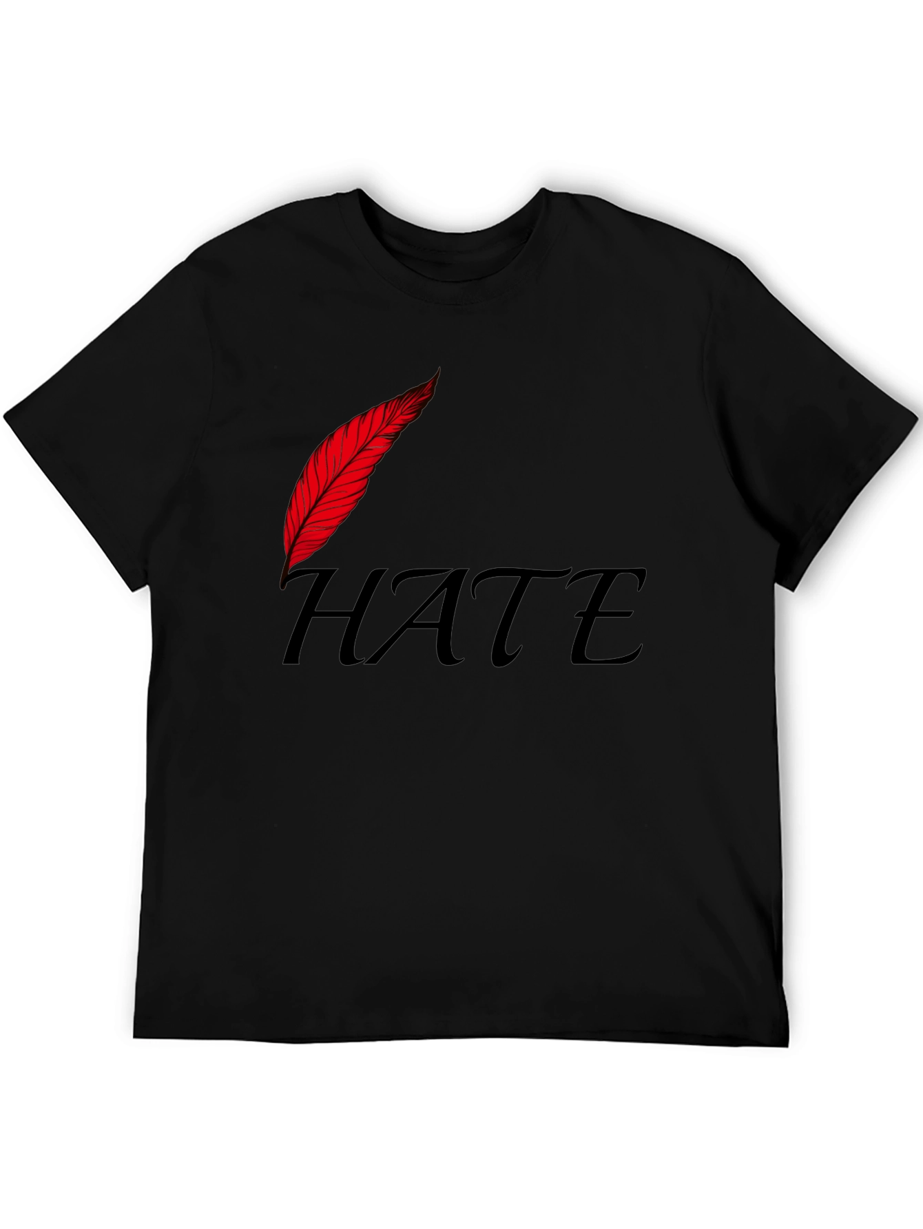 Edgy HATE Graphic Print Black T-Shirt