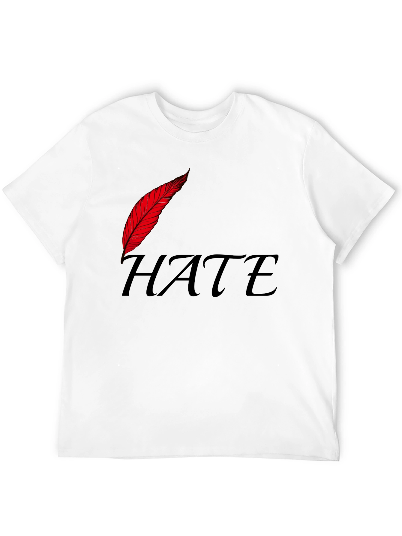 Edgy HATE Graphic Print Black T-Shirt