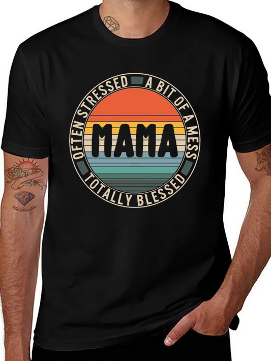 Mama Stressed Mess Blessed Graphic Tee