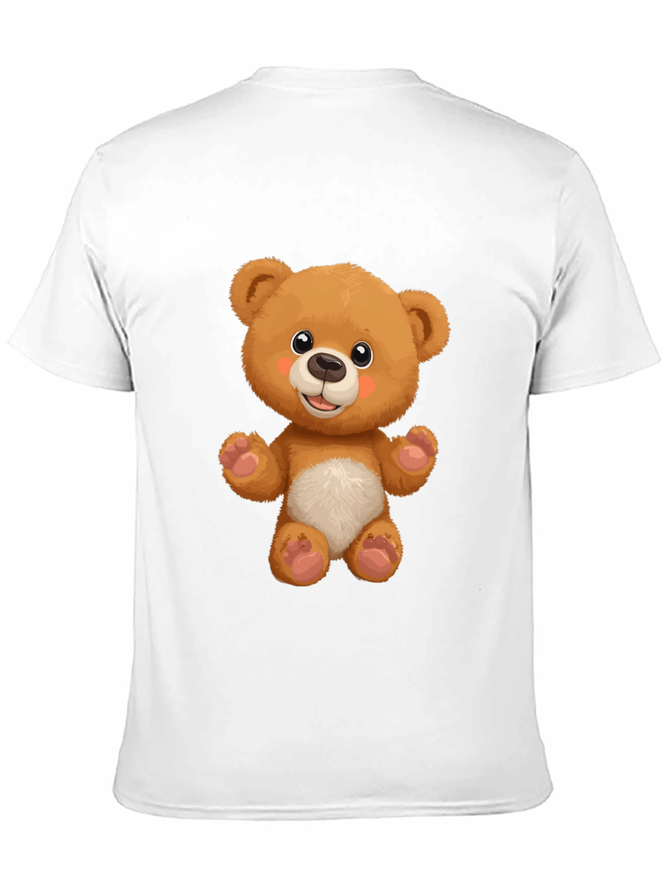 Cute Teddy Bear Graphic Black T-Shirt