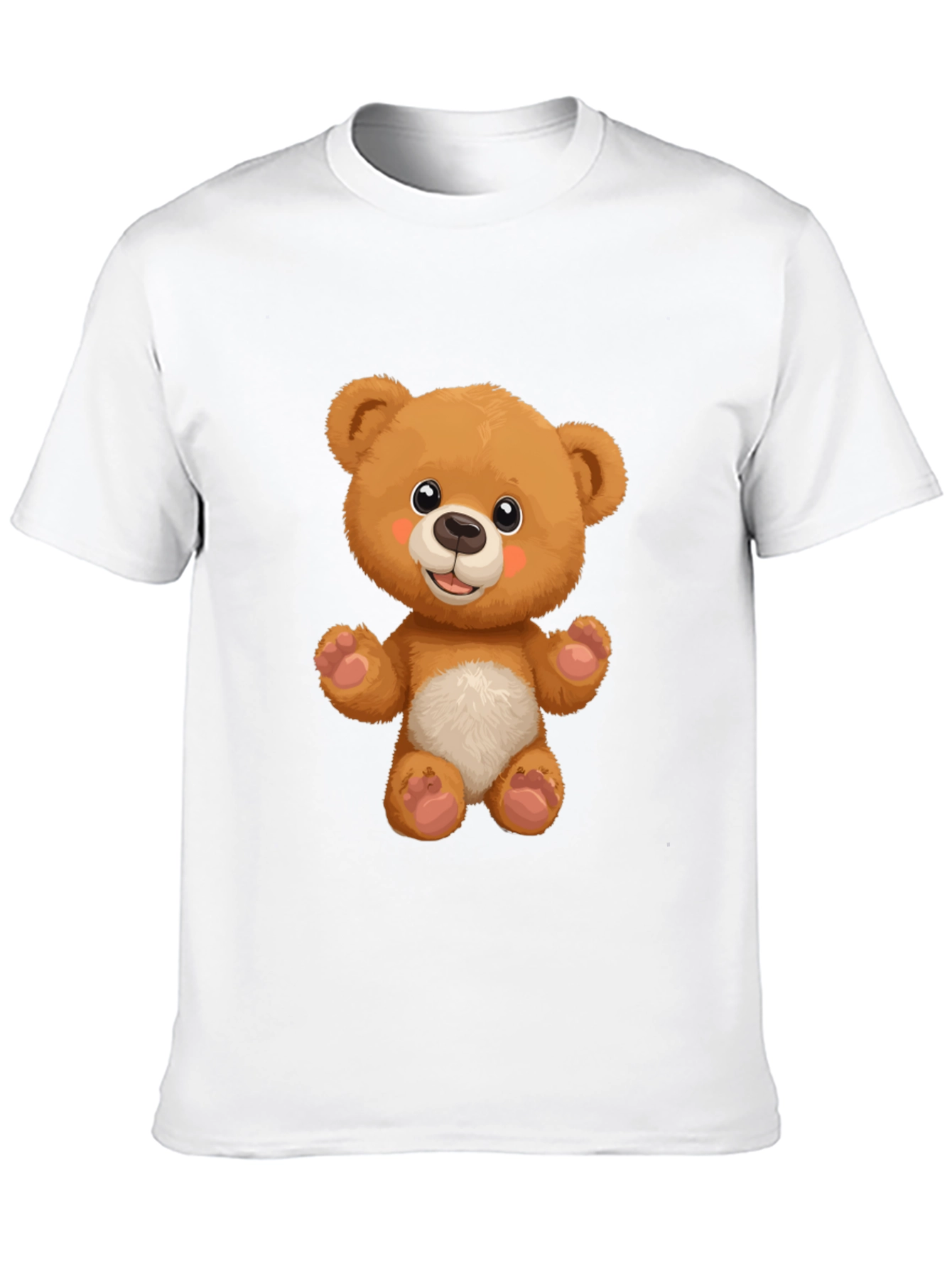 Cute Teddy Bear Graphic Black T-Shirt