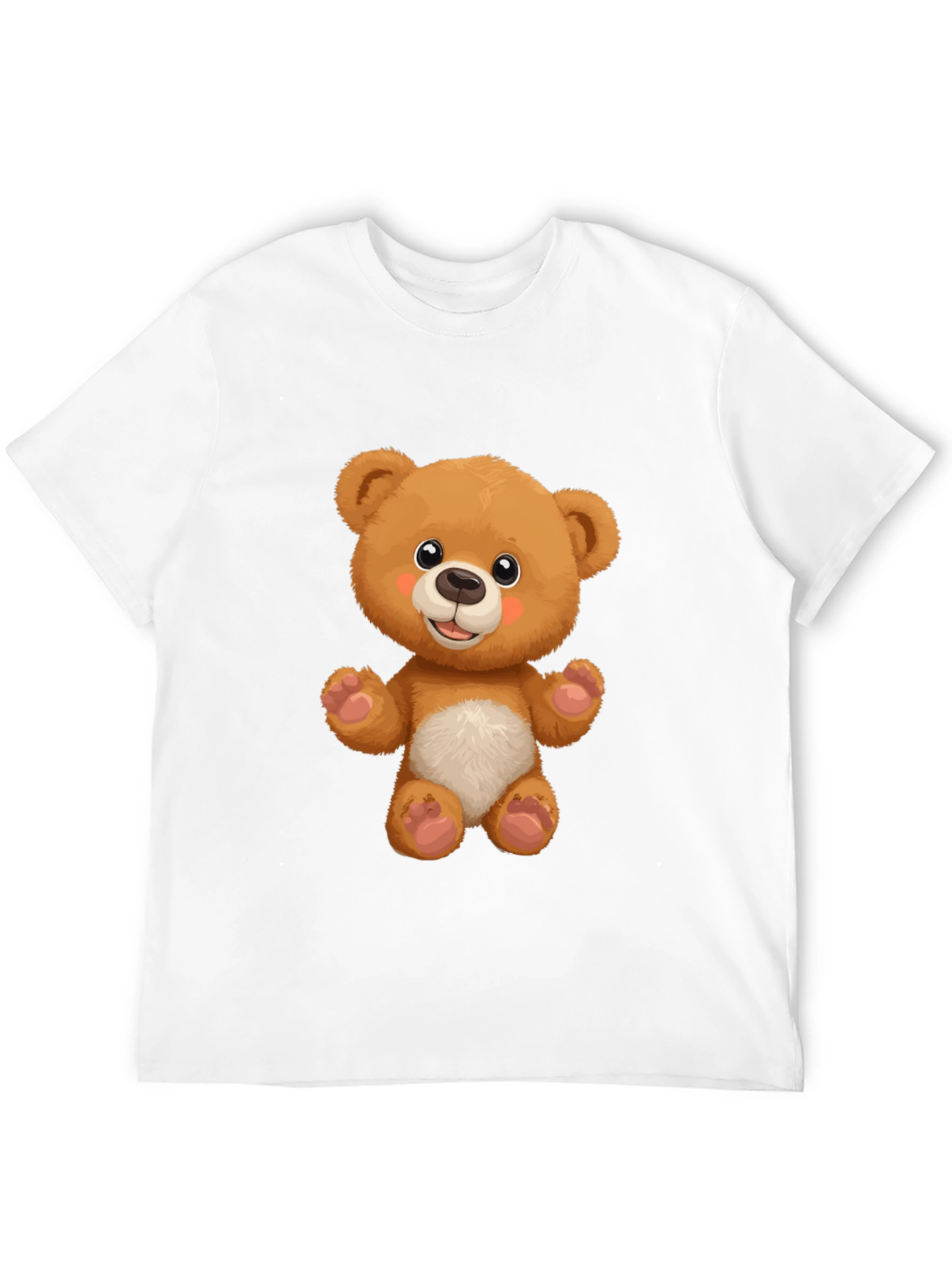 Cute Teddy Bear Graphic Black T-Shirt