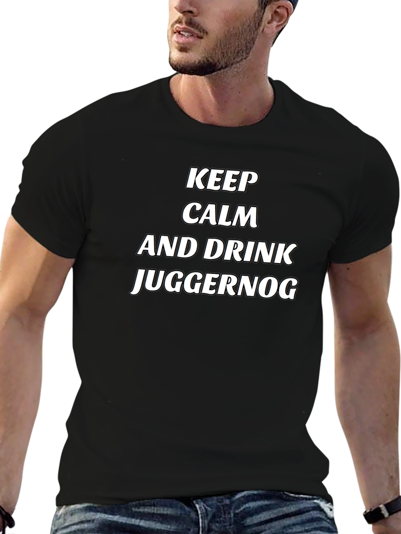 Keep Calm and Drink Juggernog Black T-Shirt
