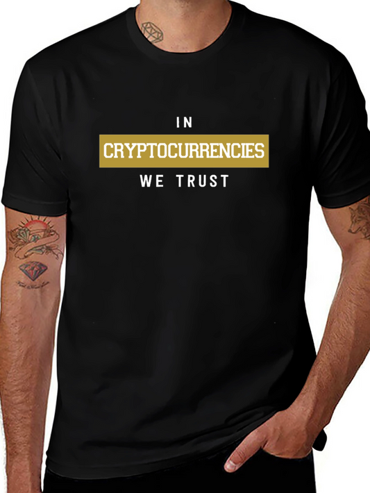 In Cryptocurrencies We Trust Black Graphic T-Shirt