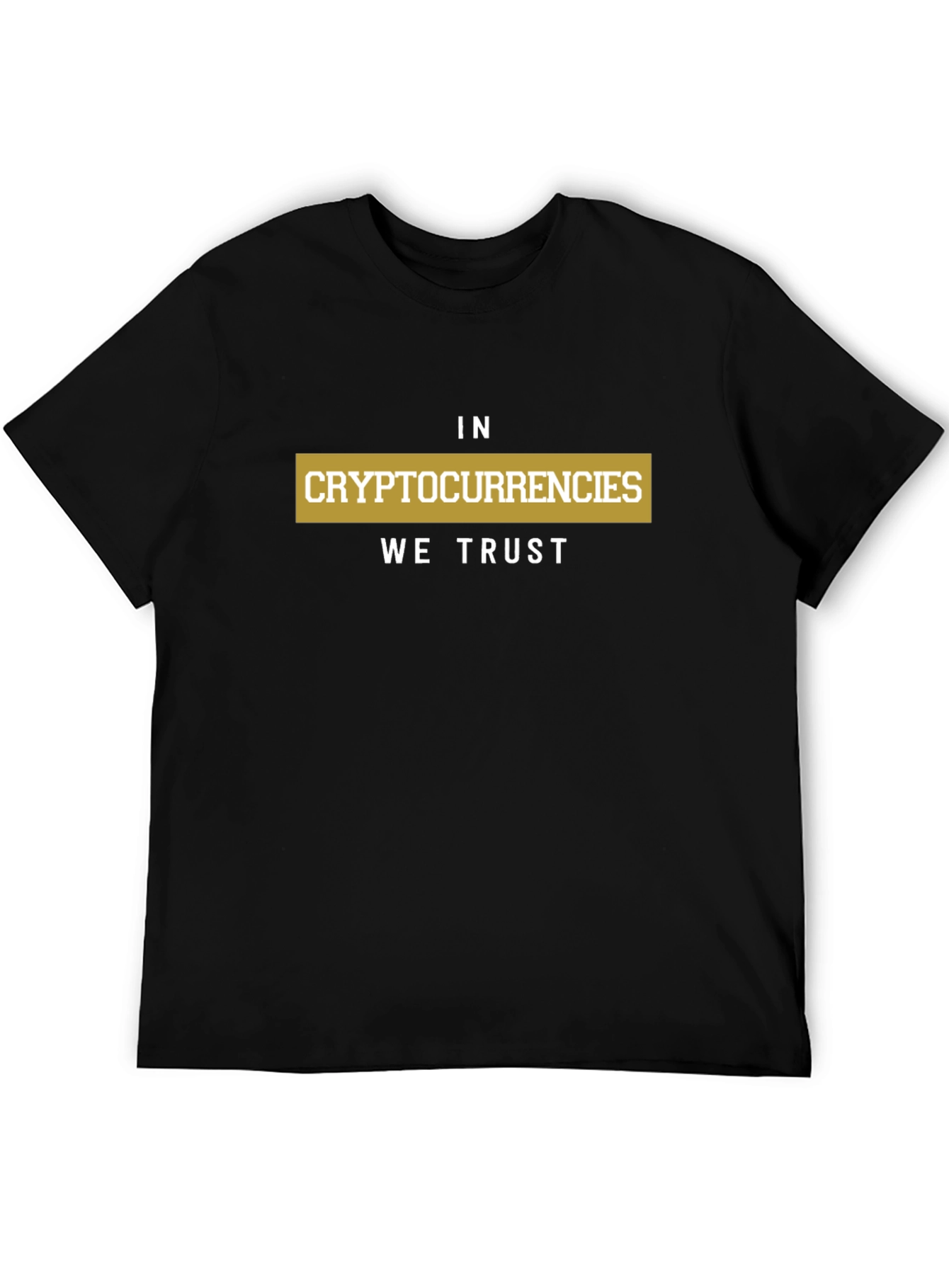 In Cryptocurrencies We Trust Black Graphic T-Shirt