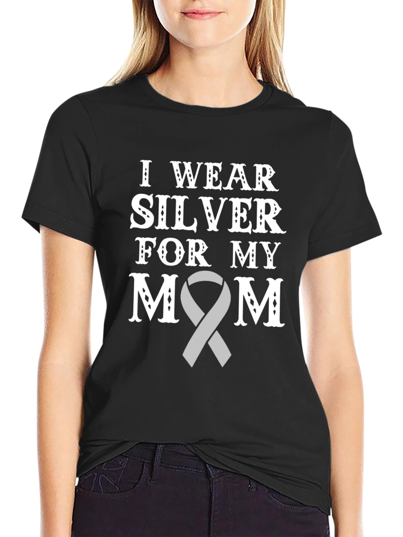 I Wear Silver For My Mom T-Shirt