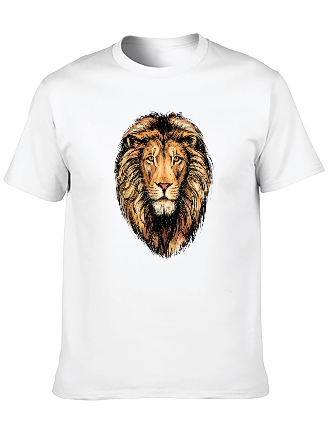 Lion Graphic Print Mens Black T-Shirt