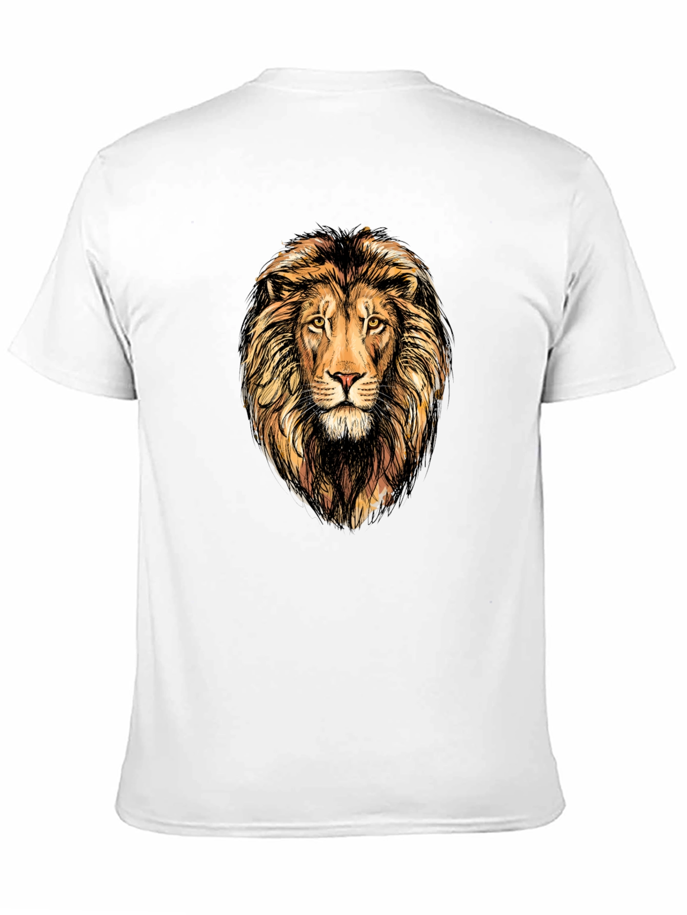 Lion Graphic Print Mens Black T-Shirt