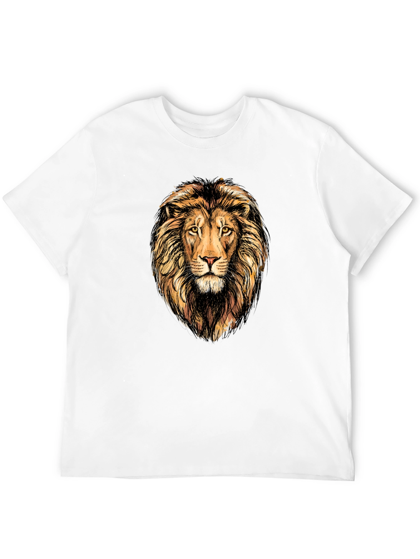 Lion Graphic Print Mens Black T-Shirt