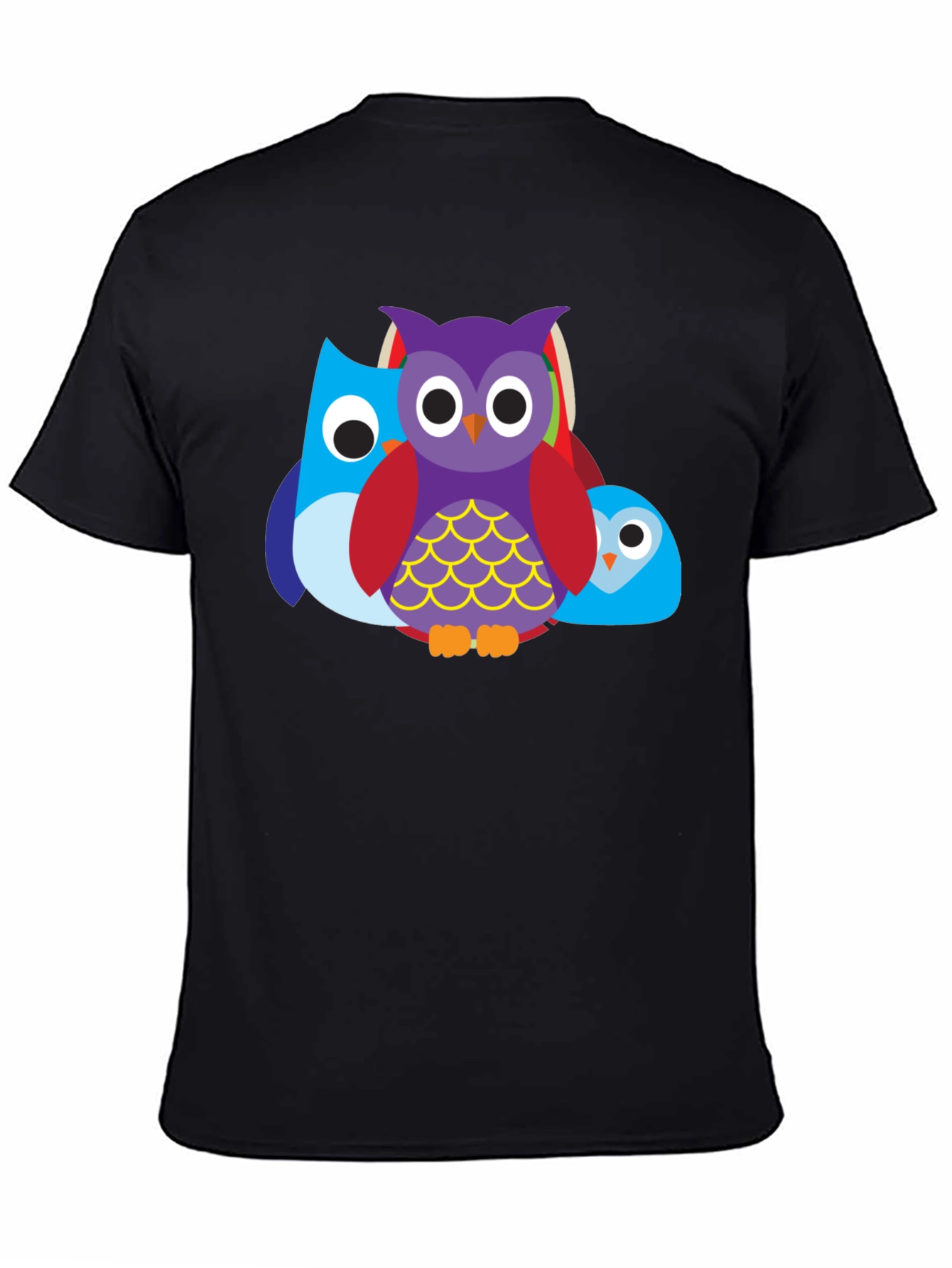 Owl Trio Graphic Tee - Mens Black T-Shirt