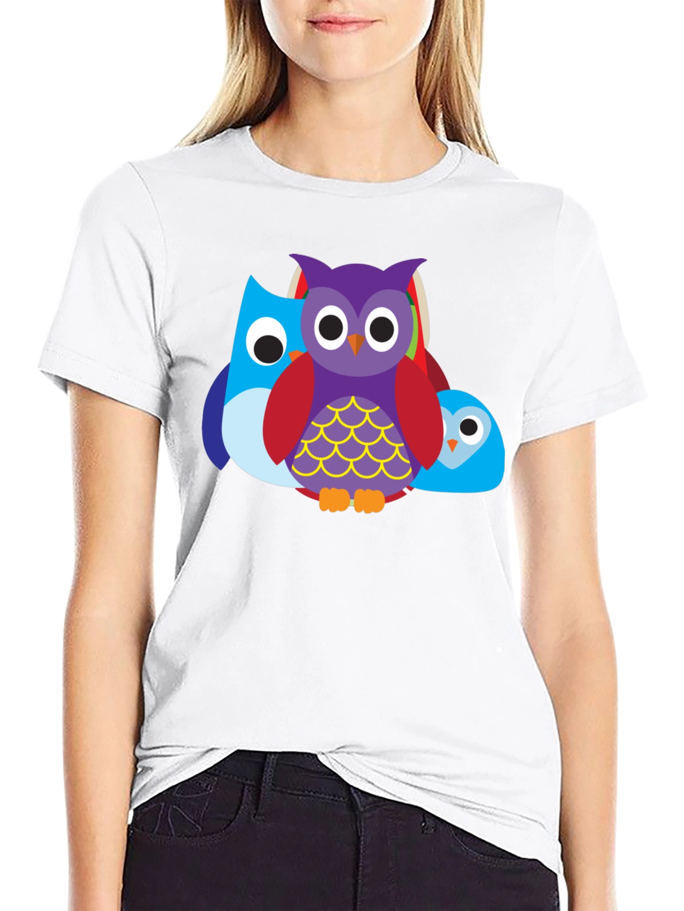 Owl Trio Graphic Tee - Mens Black T-Shirt