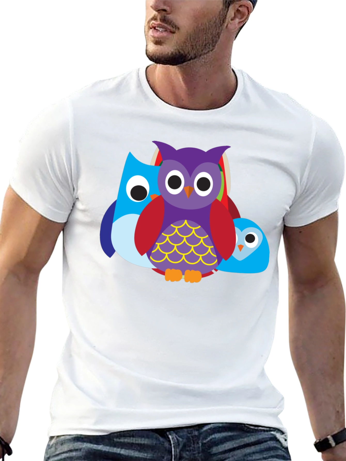 Owl Trio Graphic Tee - Mens Black T-Shirt