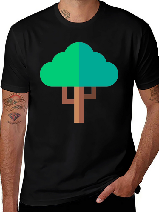 Geometric Tree Graphic T-Shirt - Modern Style