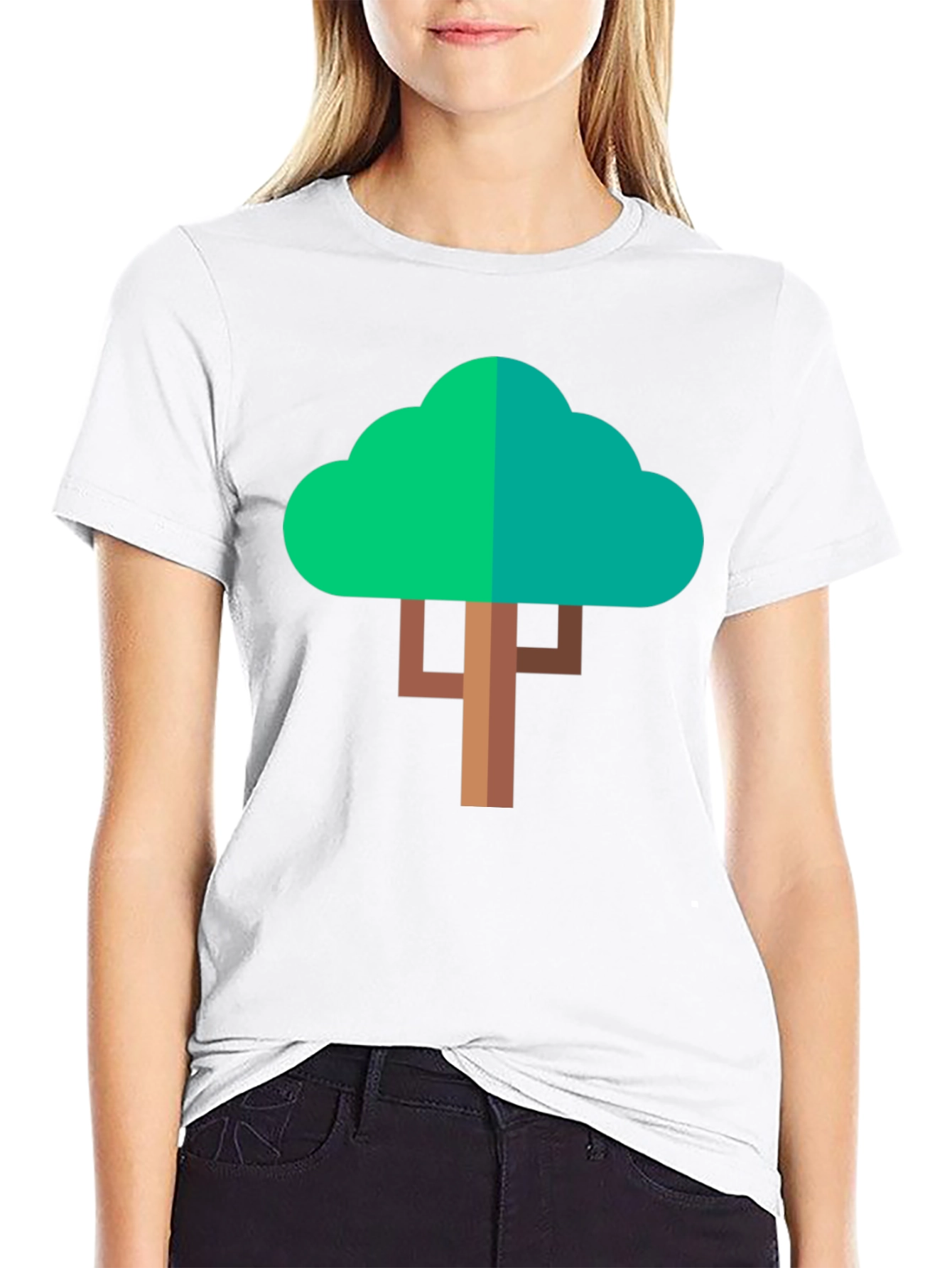 Geometric Tree Graphic T-Shirt - Modern Style