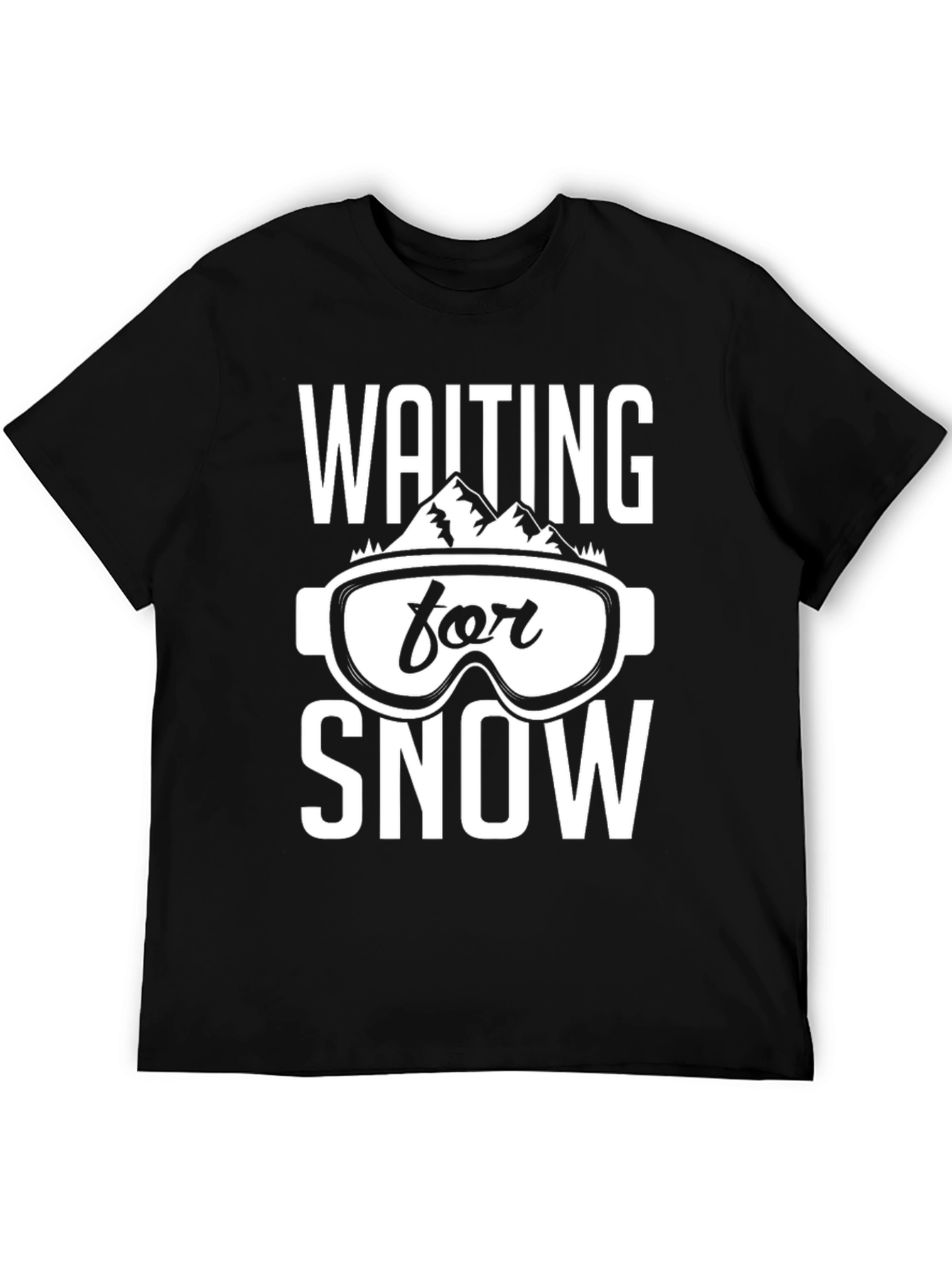 Waiting for Snow Black Graphic T-Shirt