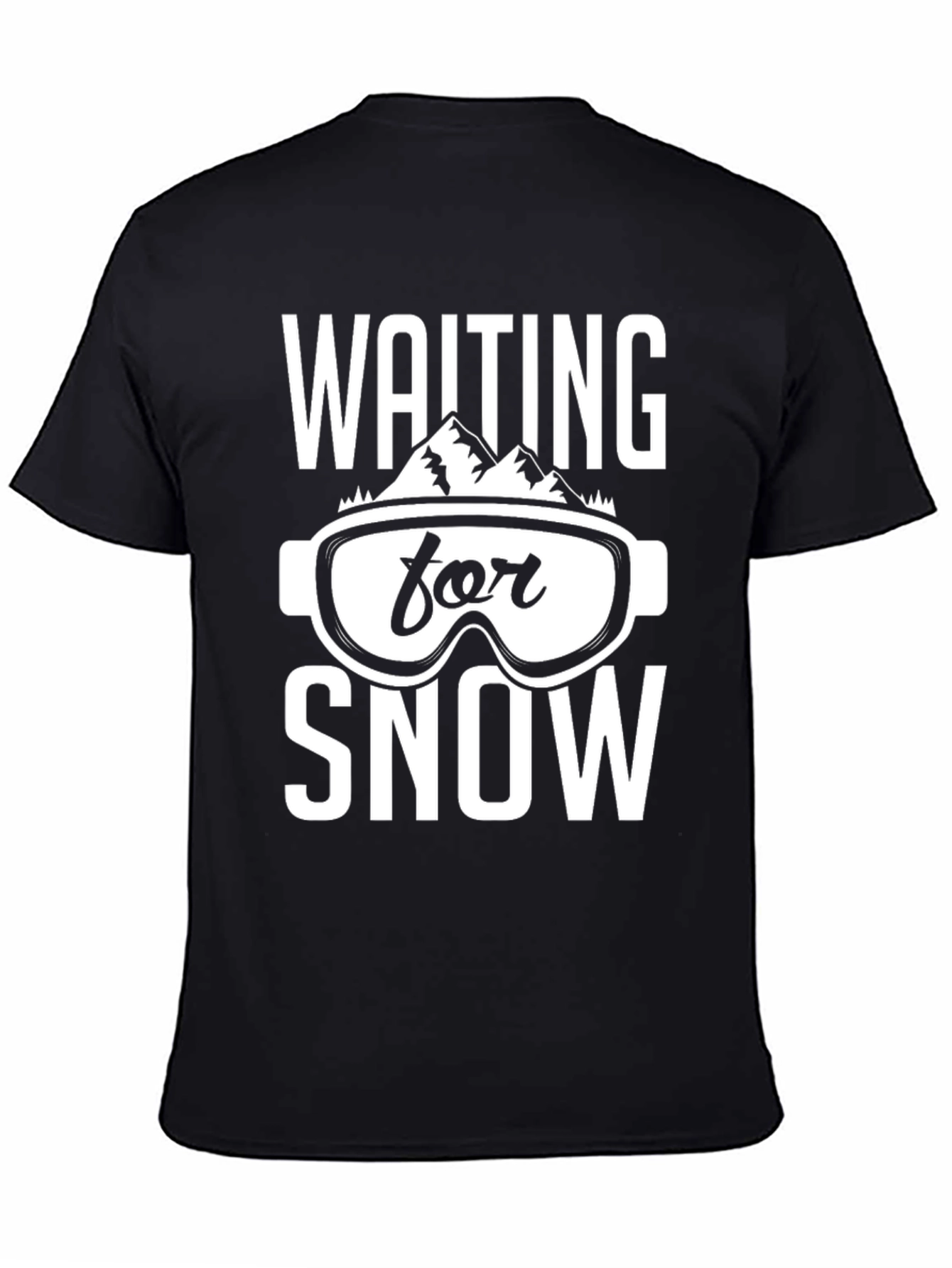 Waiting for Snow Black Graphic T-Shirt