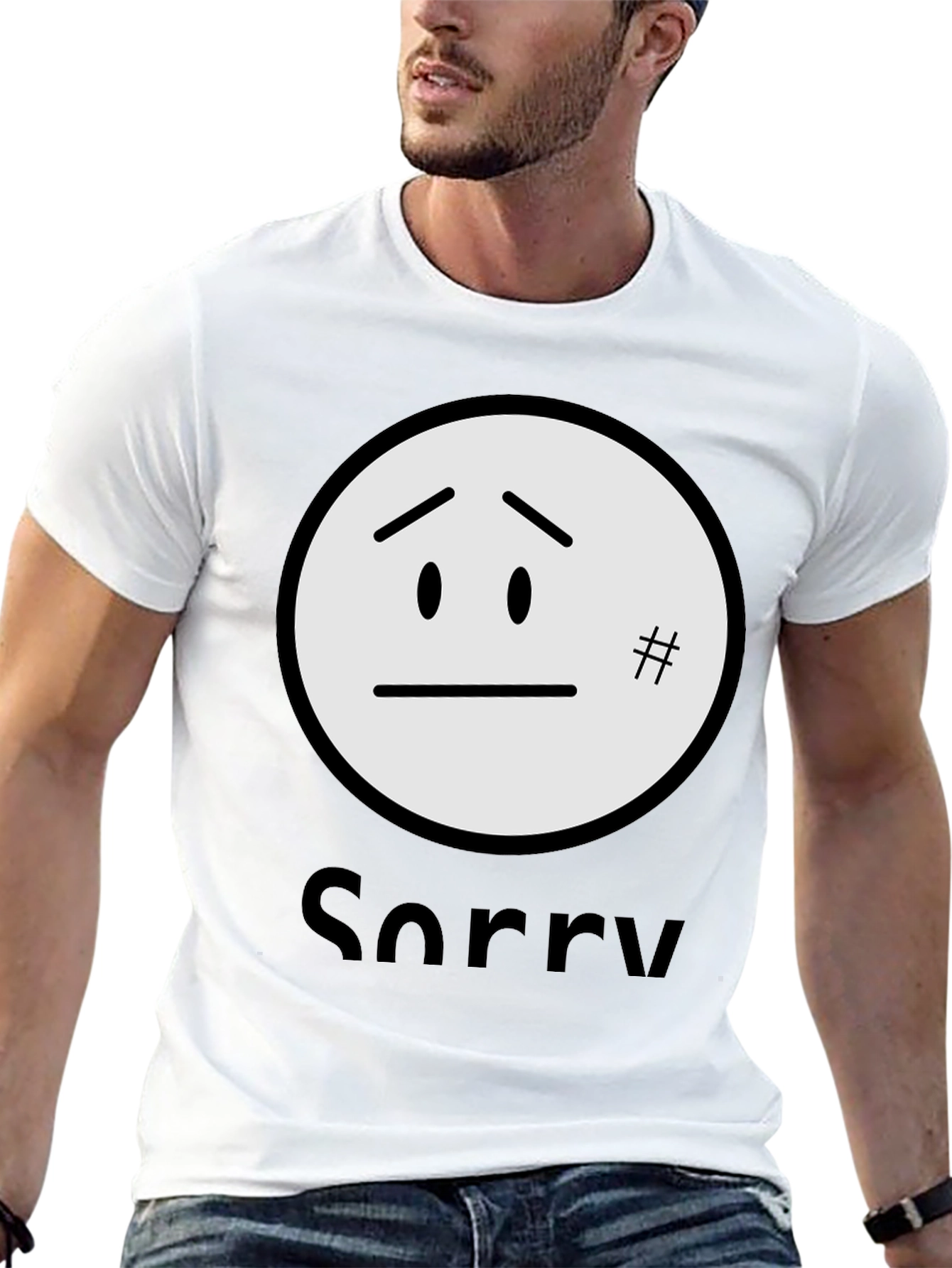 Sorry Graphic T-Shirt - Black Casual Tee