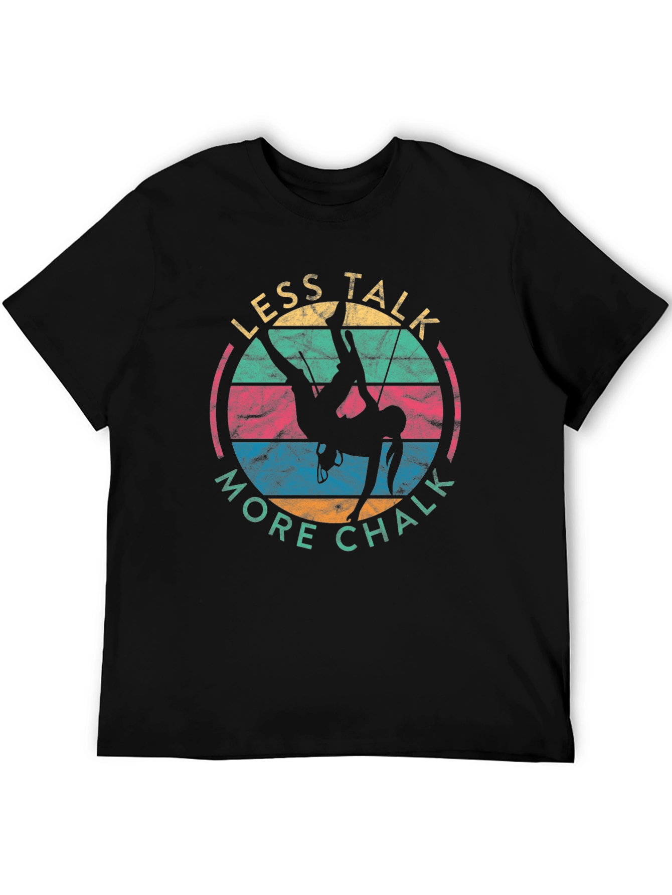 Retro Climbing T-Shirt - Less Talk More Chalk