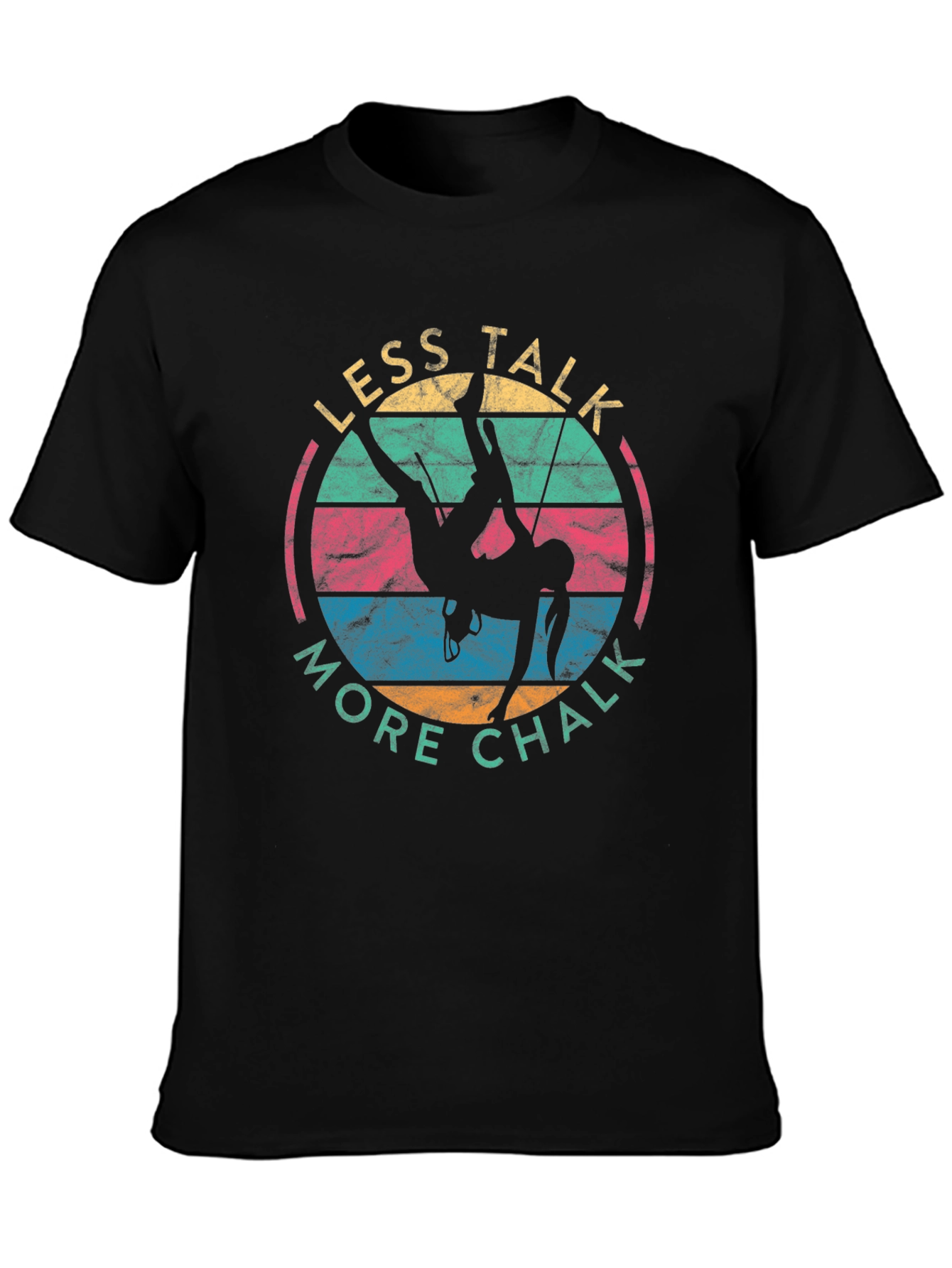 Retro Climbing T-Shirt - Less Talk More Chalk