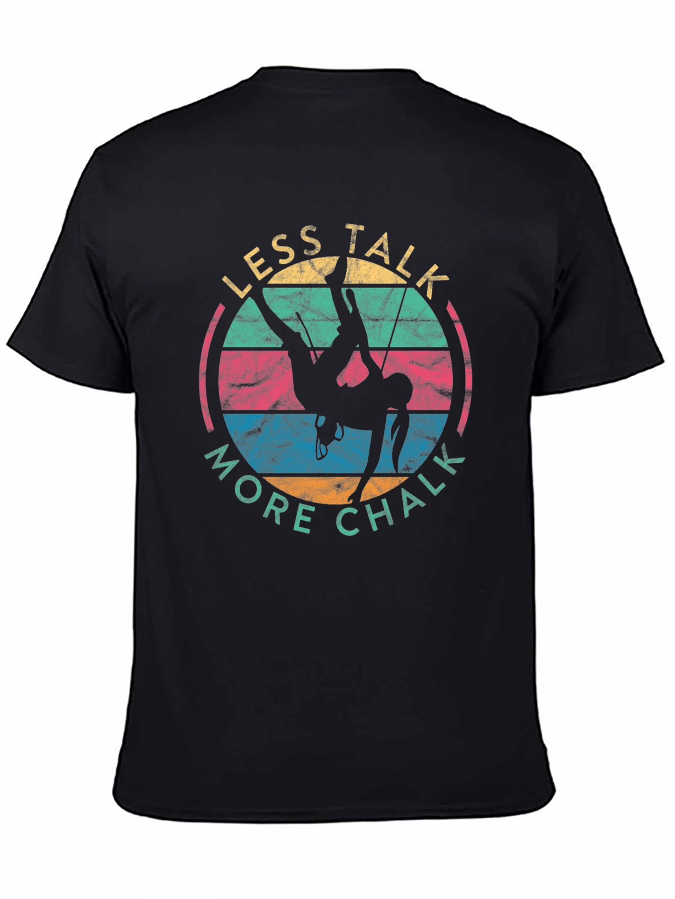 Retro Climbing T-Shirt - Less Talk More Chalk