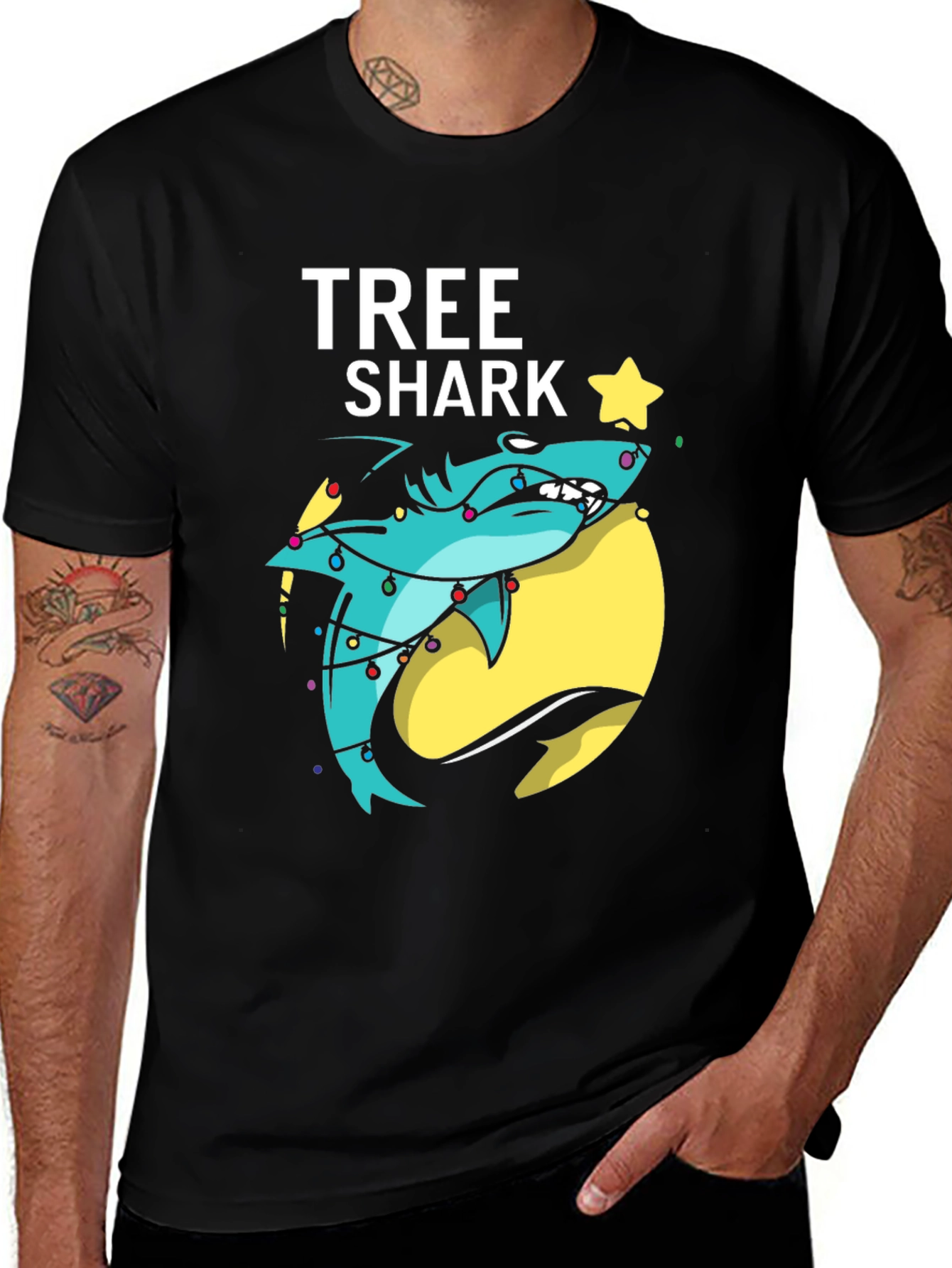 Tree Shark Christmas T-Shirt - Holiday Graphic Tee