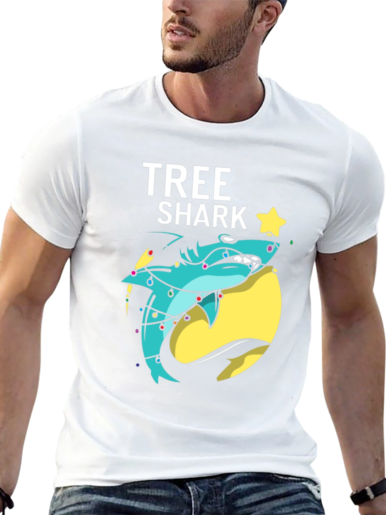 Tree Shark Christmas T-Shirt - Holiday Graphic Tee