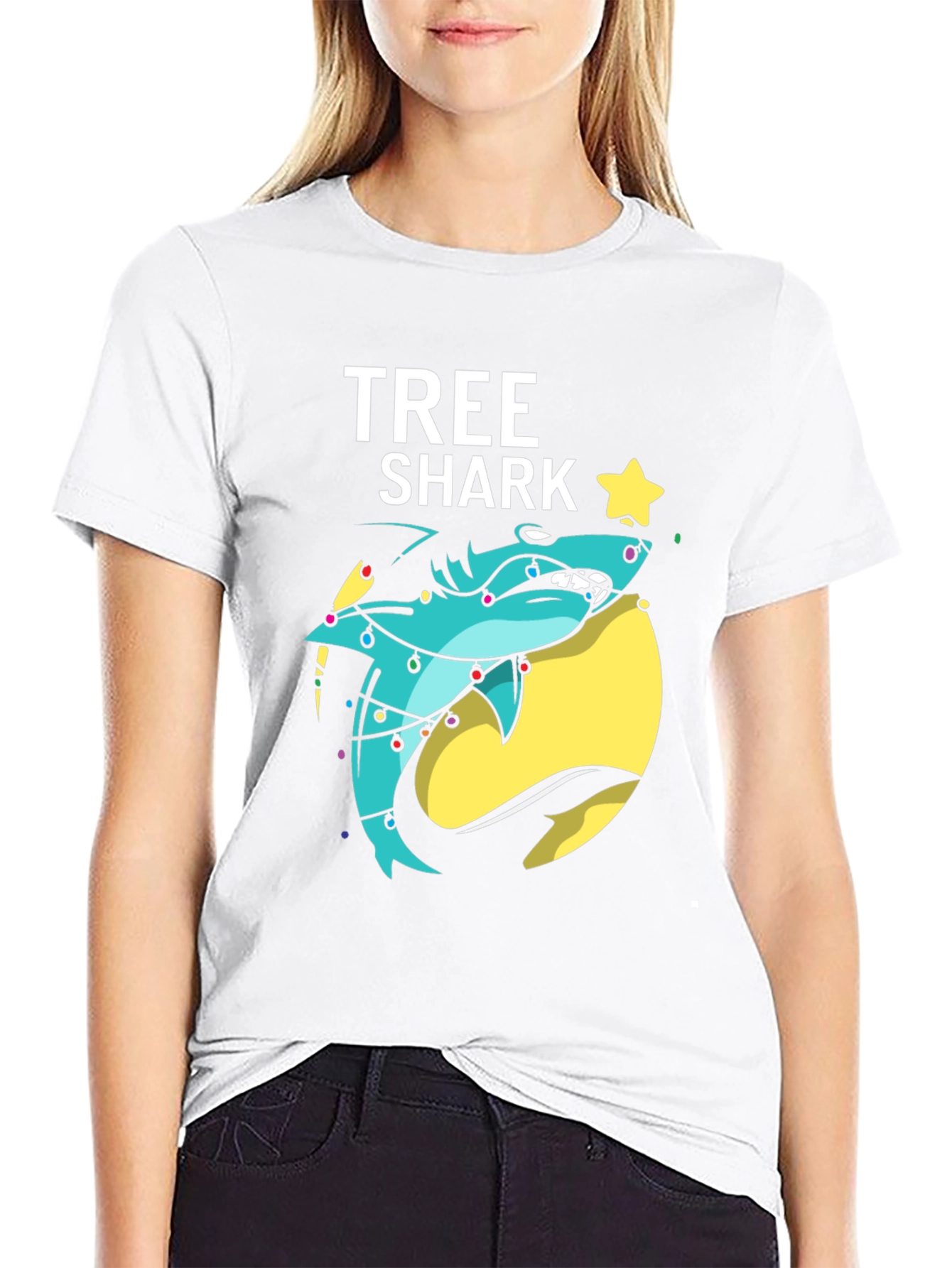 Tree Shark Christmas T-Shirt - Holiday Graphic Tee