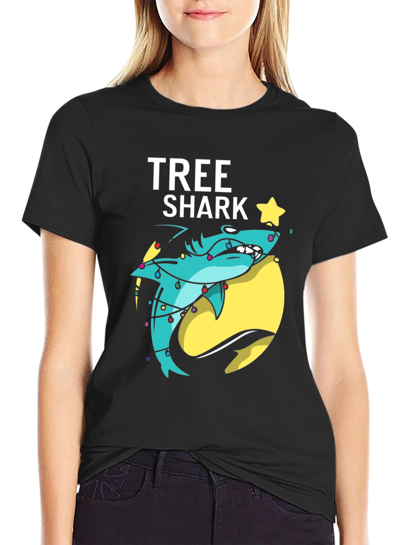 Tree Shark Christmas T-Shirt - Holiday Graphic Tee